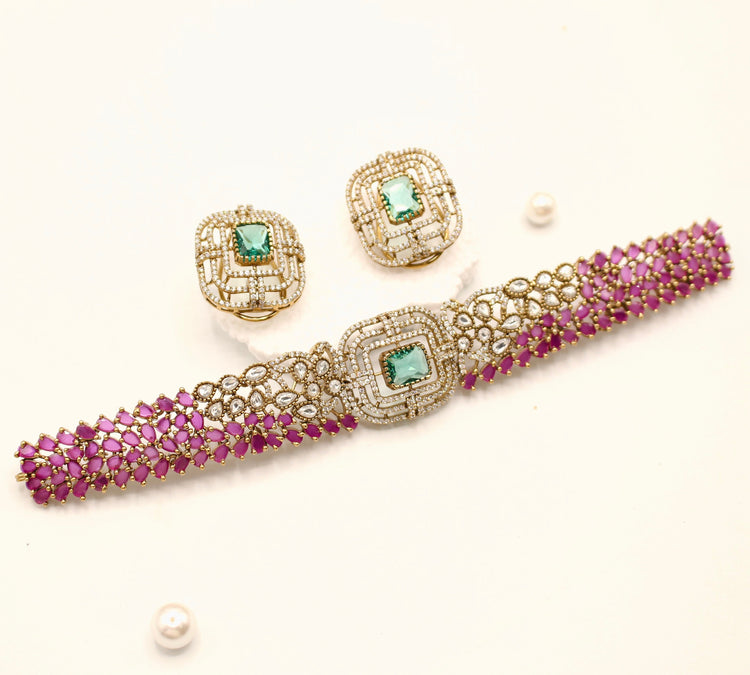 Jahan Araa Kundan Choker Necklace - Aloro Jewels