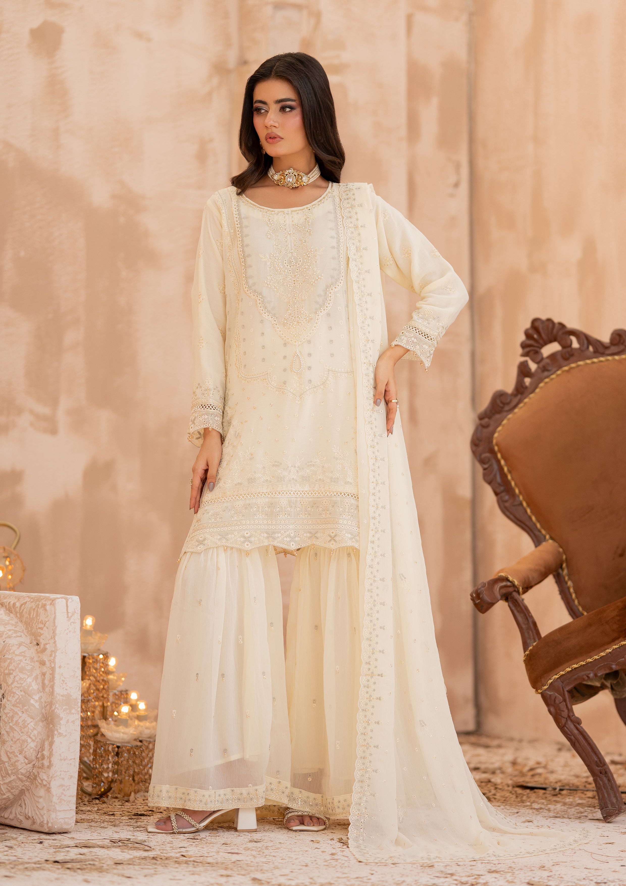 Alvina BN-1178 - 3 Piece Stitched Fancy Heavy Embroidered - Bint-e-Noor