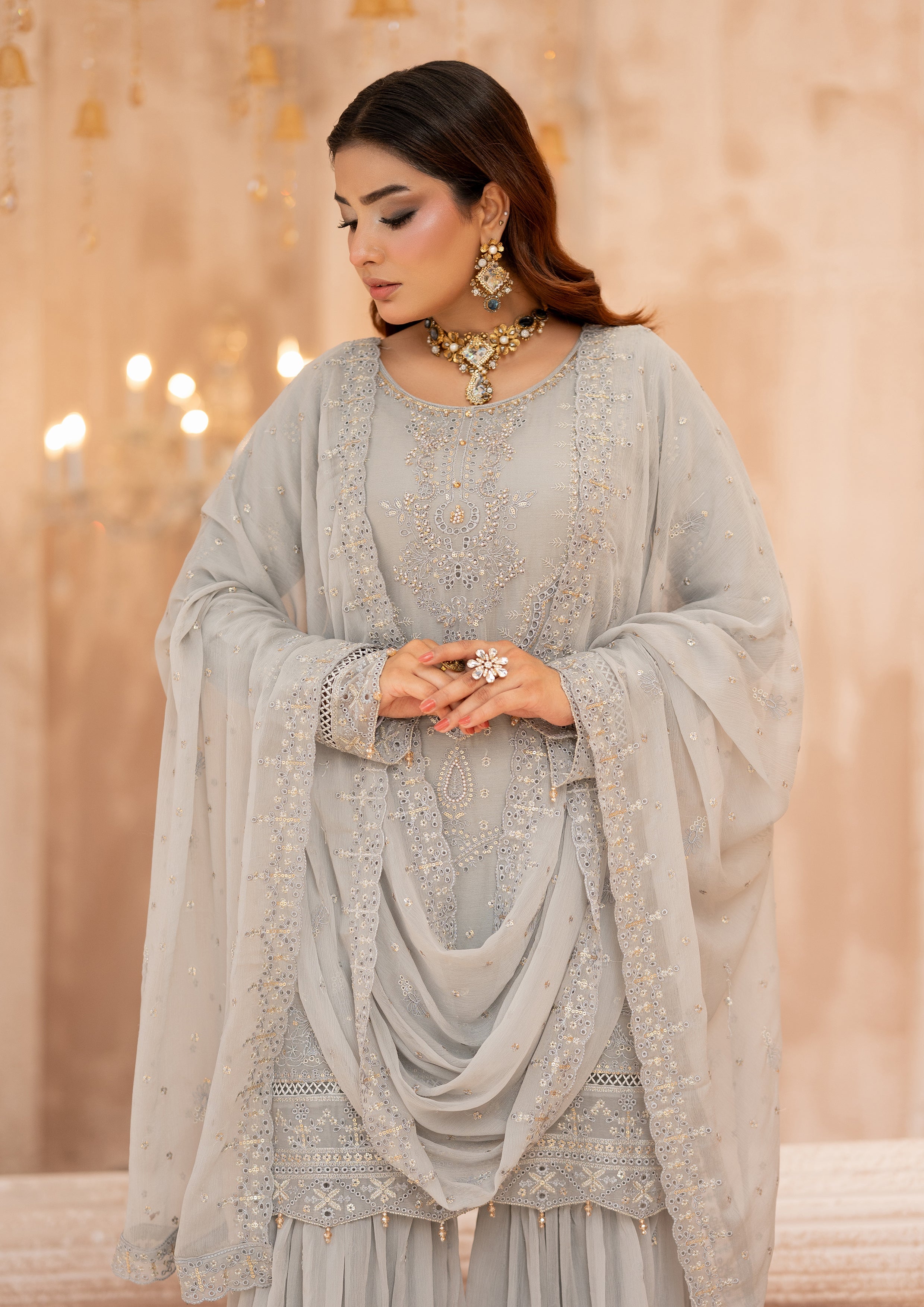 Alvina BN-1179 - 3 Piece Stitched Fancy Heavy Embroidered - Bint-e-Noor