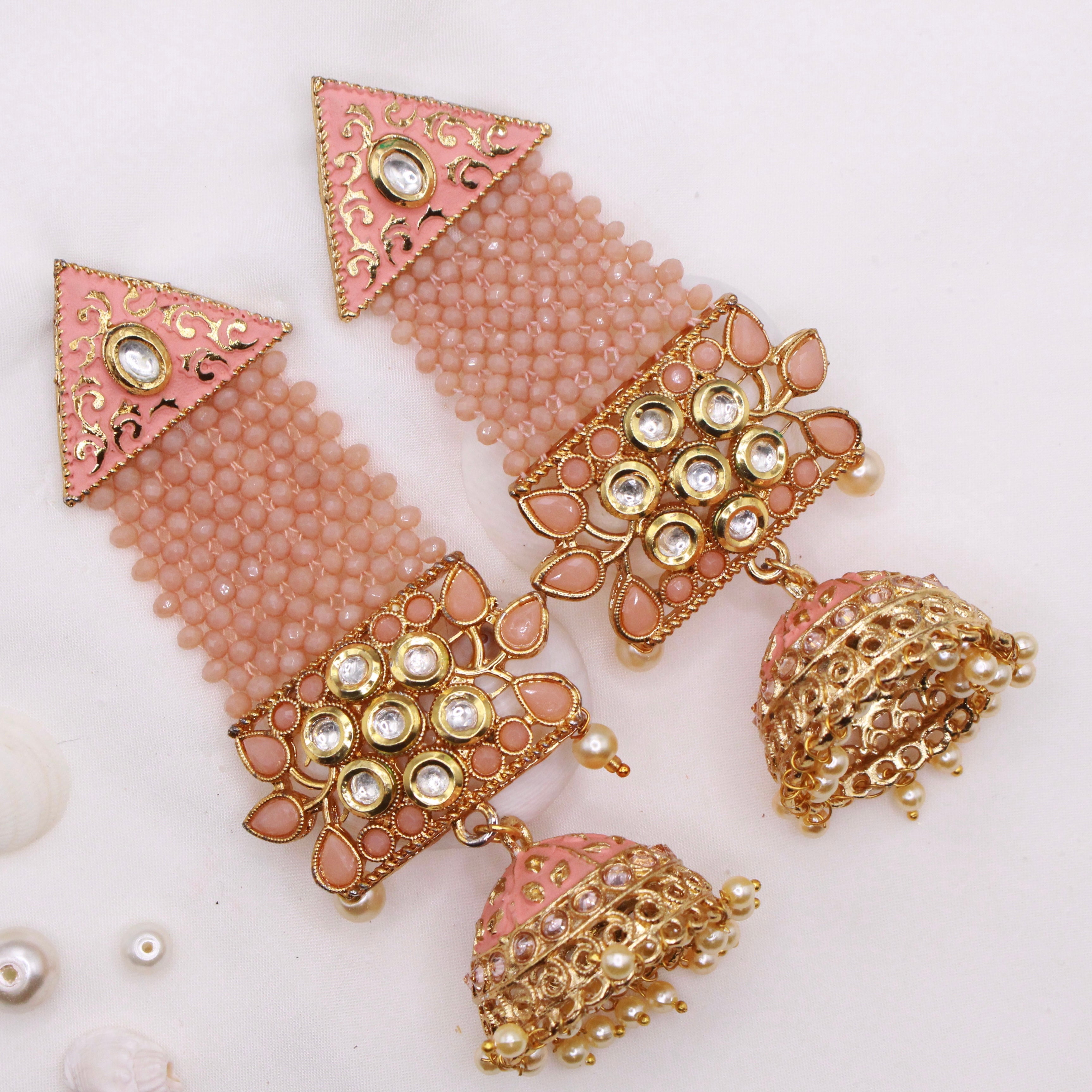 Long Stone Jhumke - Aloro Jewels