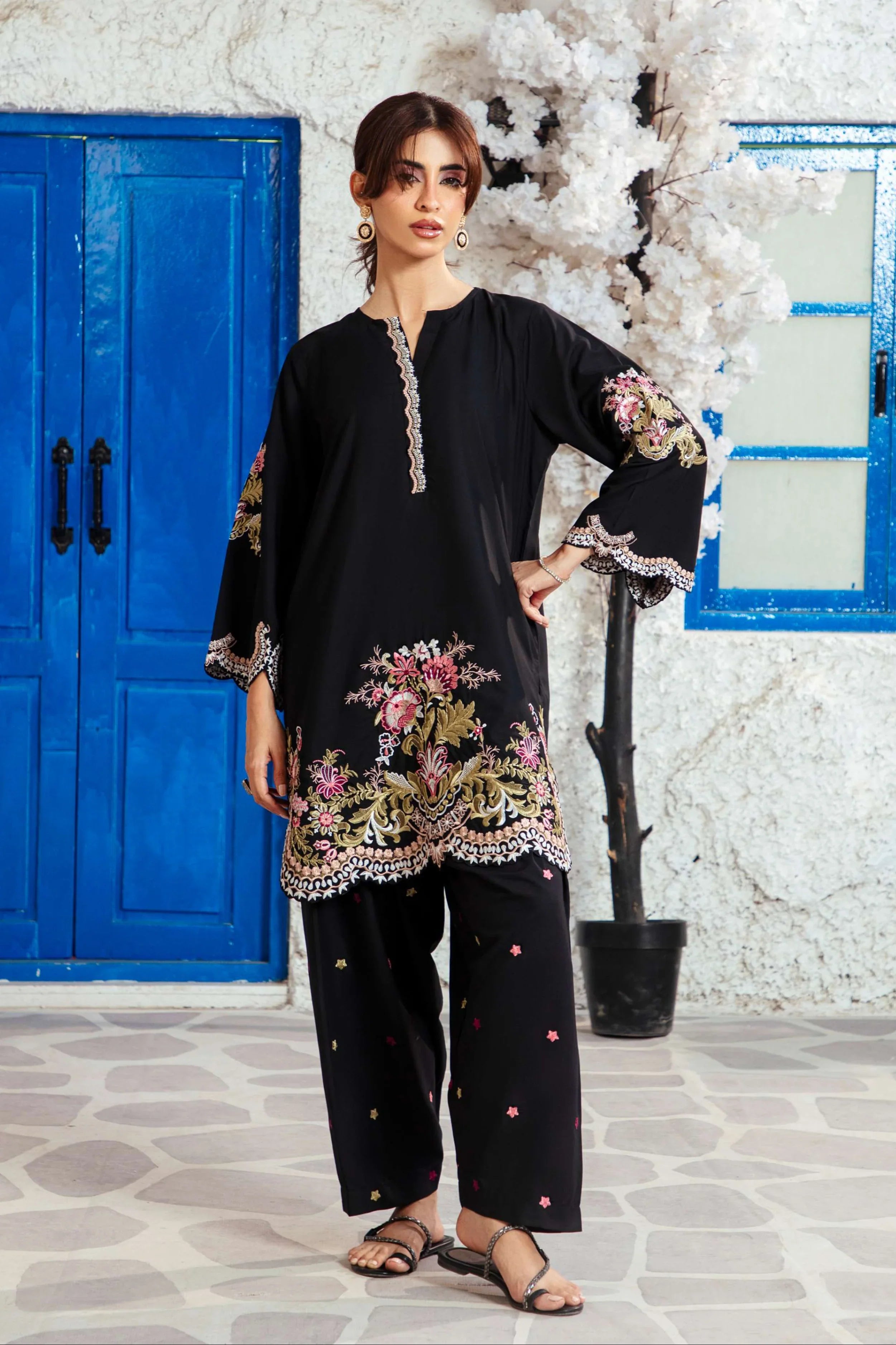Mehar 2 PCs EMBROIDERY - Tawakal Closet