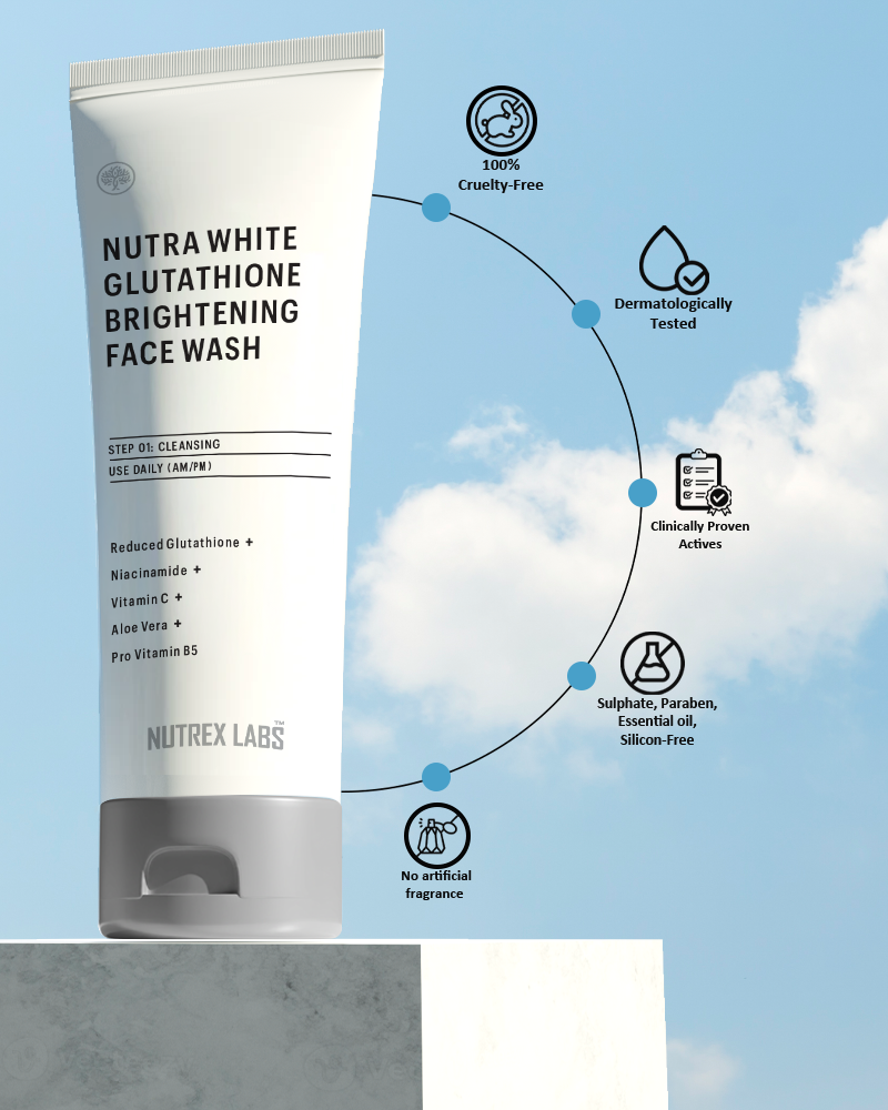 Nutrawhite Glutathione Brightening Facewash 100ml - Nutrex Labs