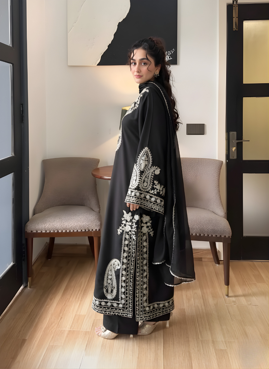 Aleeeza Black 3pcs - Tawakal Closet