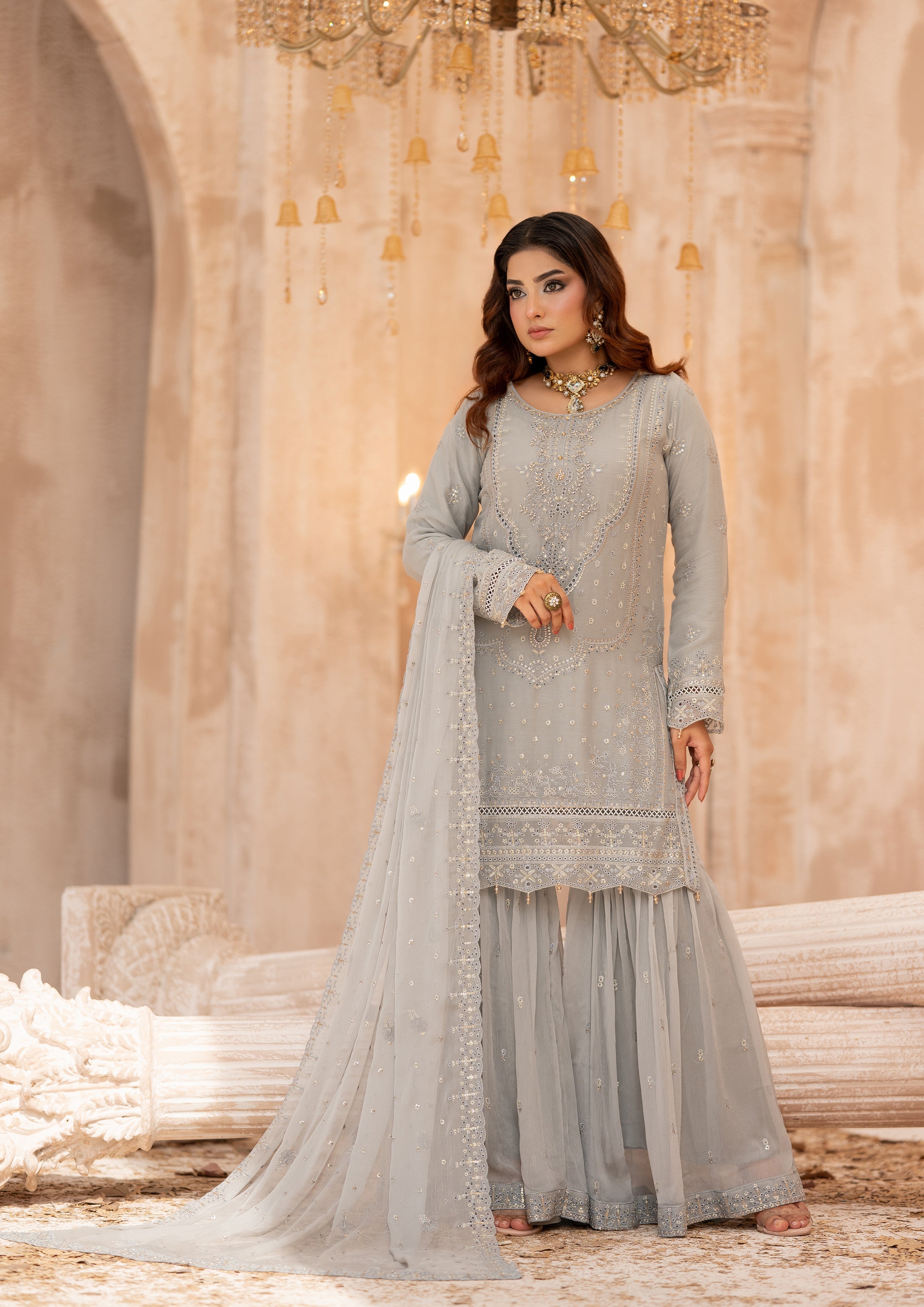 Alvina BN-1179 - 3 Piece Stitched Fancy Heavy Embroidered - Bint-e-Noor