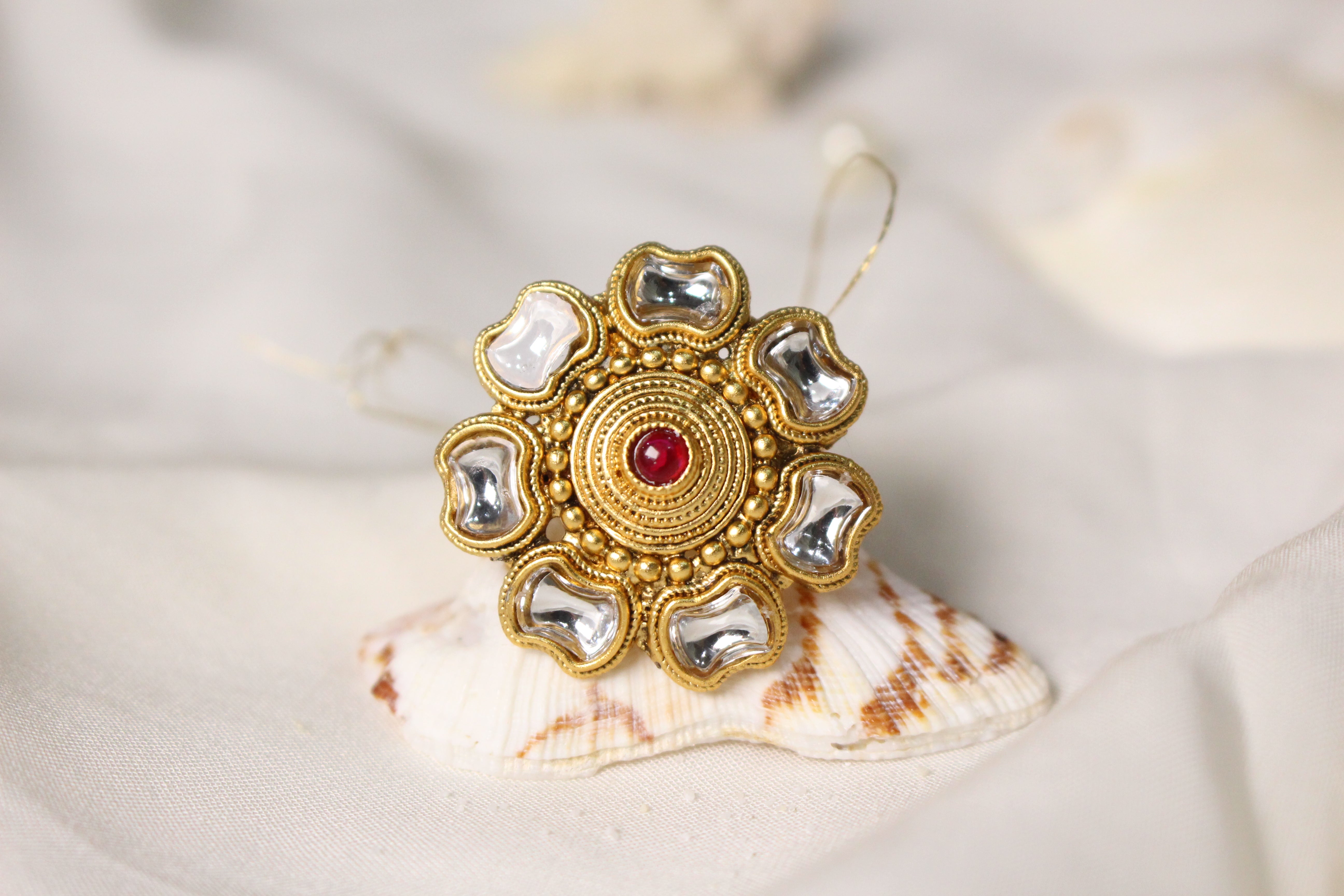 Pansy Kundan Ring - Aloro Jewels