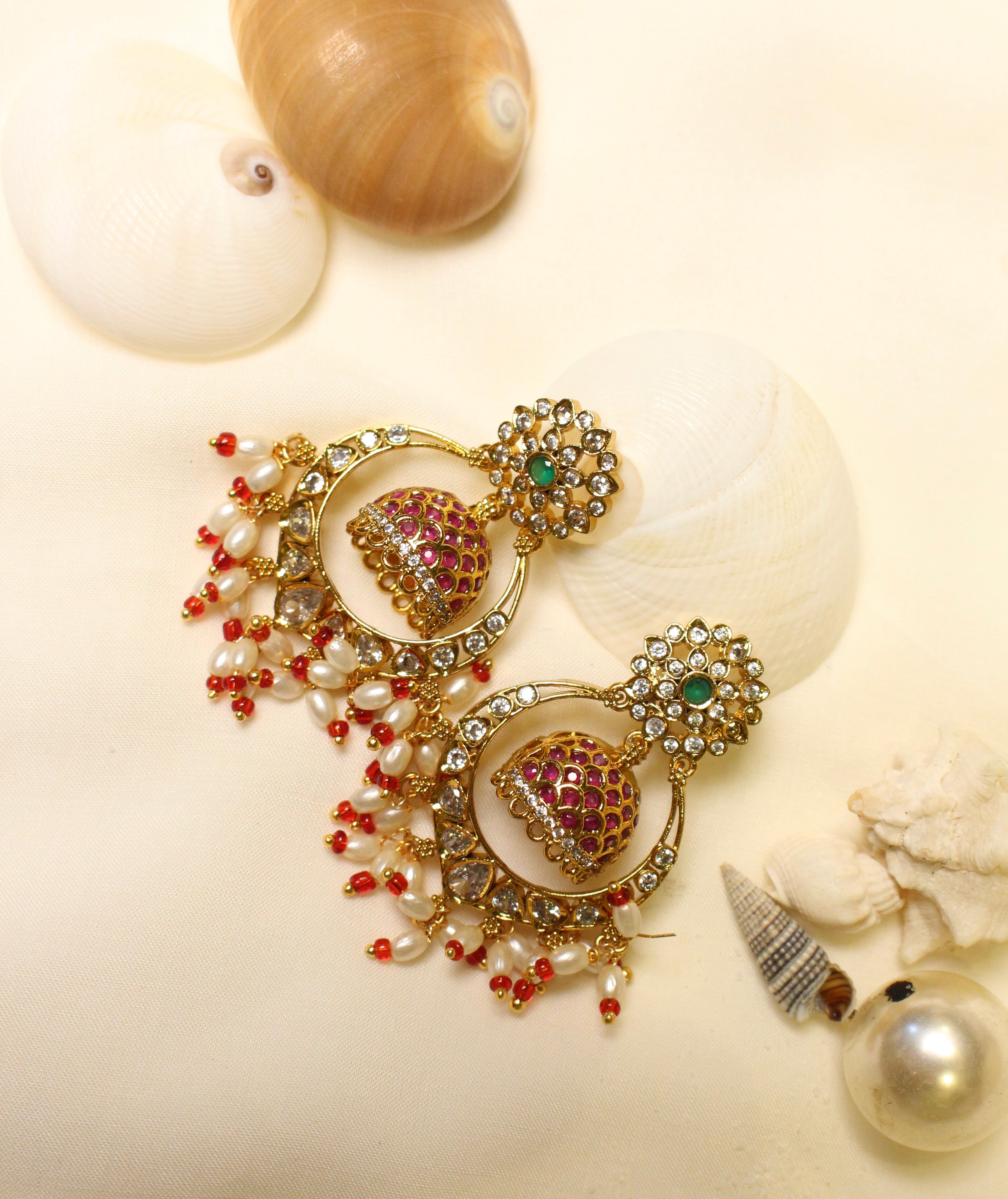 Kundan Handmade Chandbali - Aloro Jewels