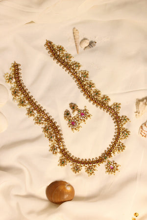 Gold Plated Jadau Mala - Aloro Jewels
