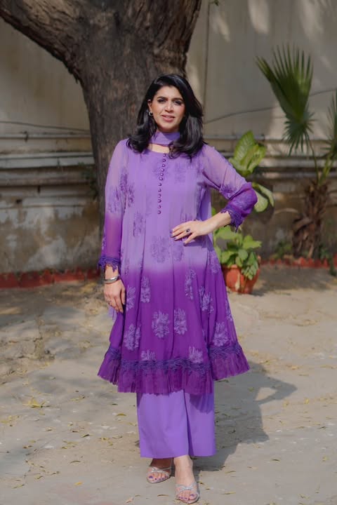 2 Piece Embroidered  Suit (Top+Bottom) - Urban Cut