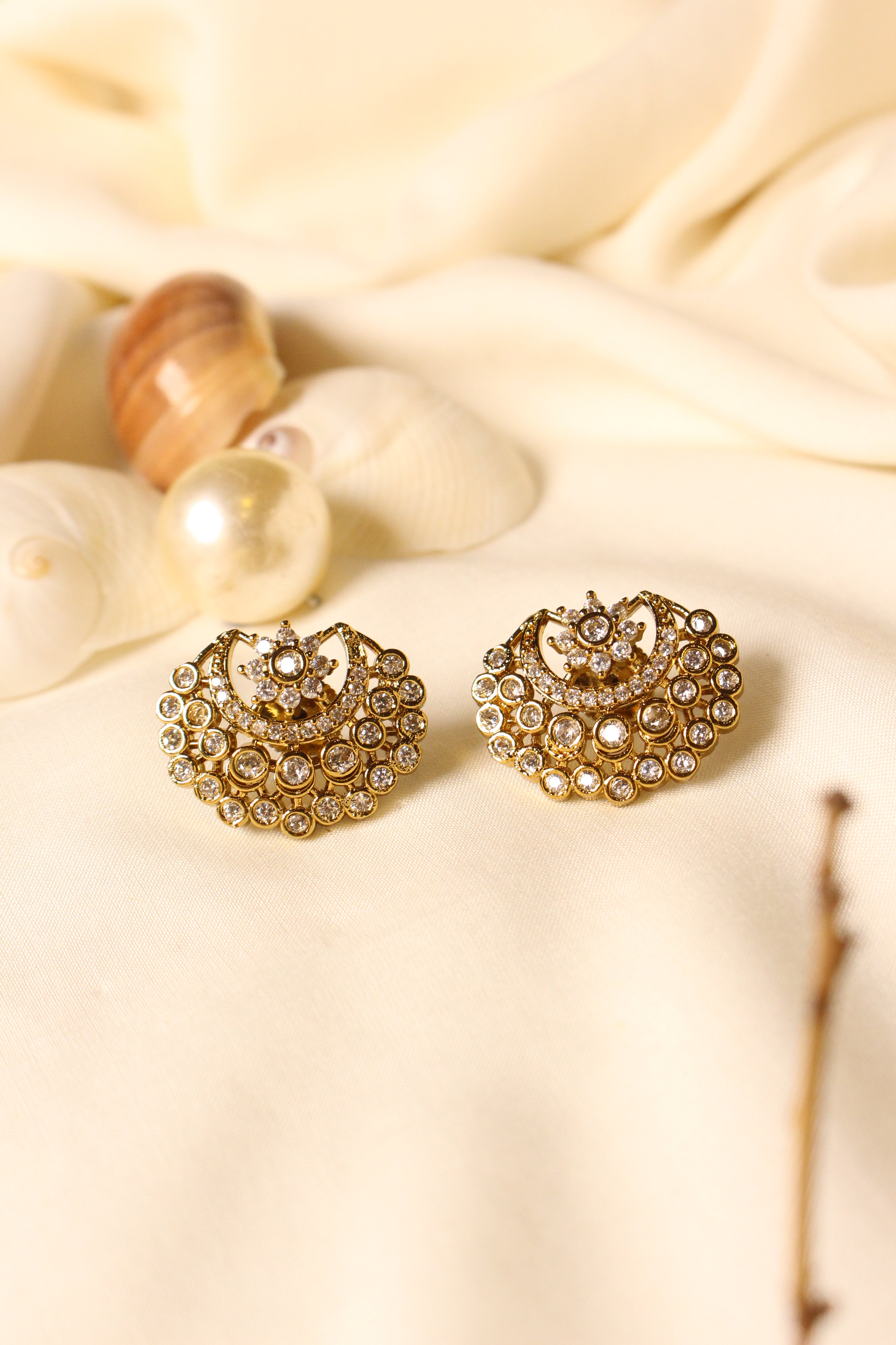 Gold Plated Chandani Earrings - Aloro Jewels