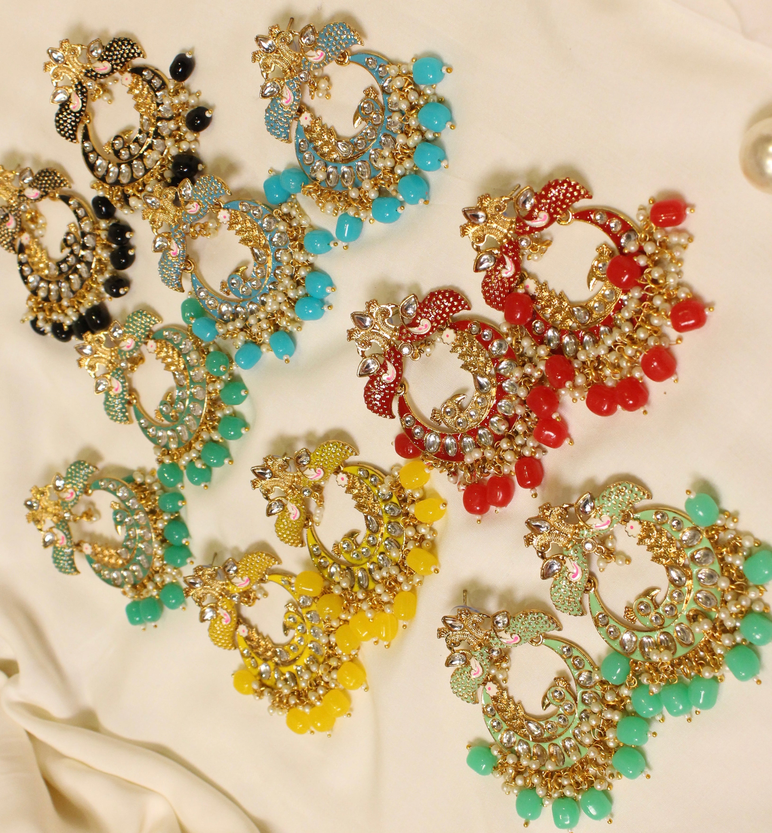 Hand Painted Chandbali - Aloro Jewels