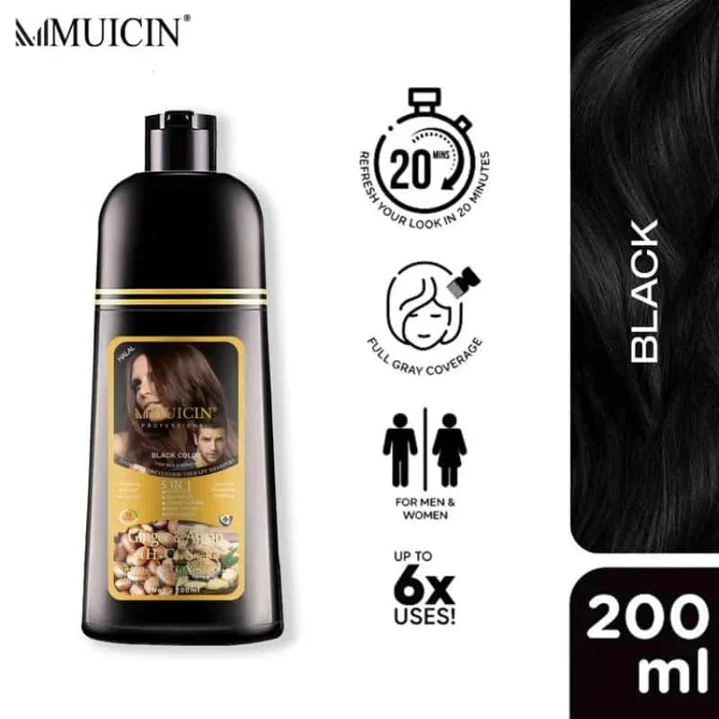 5 In 1 Hair Color Shampoo With Ginger & Argan Oil - Muicin