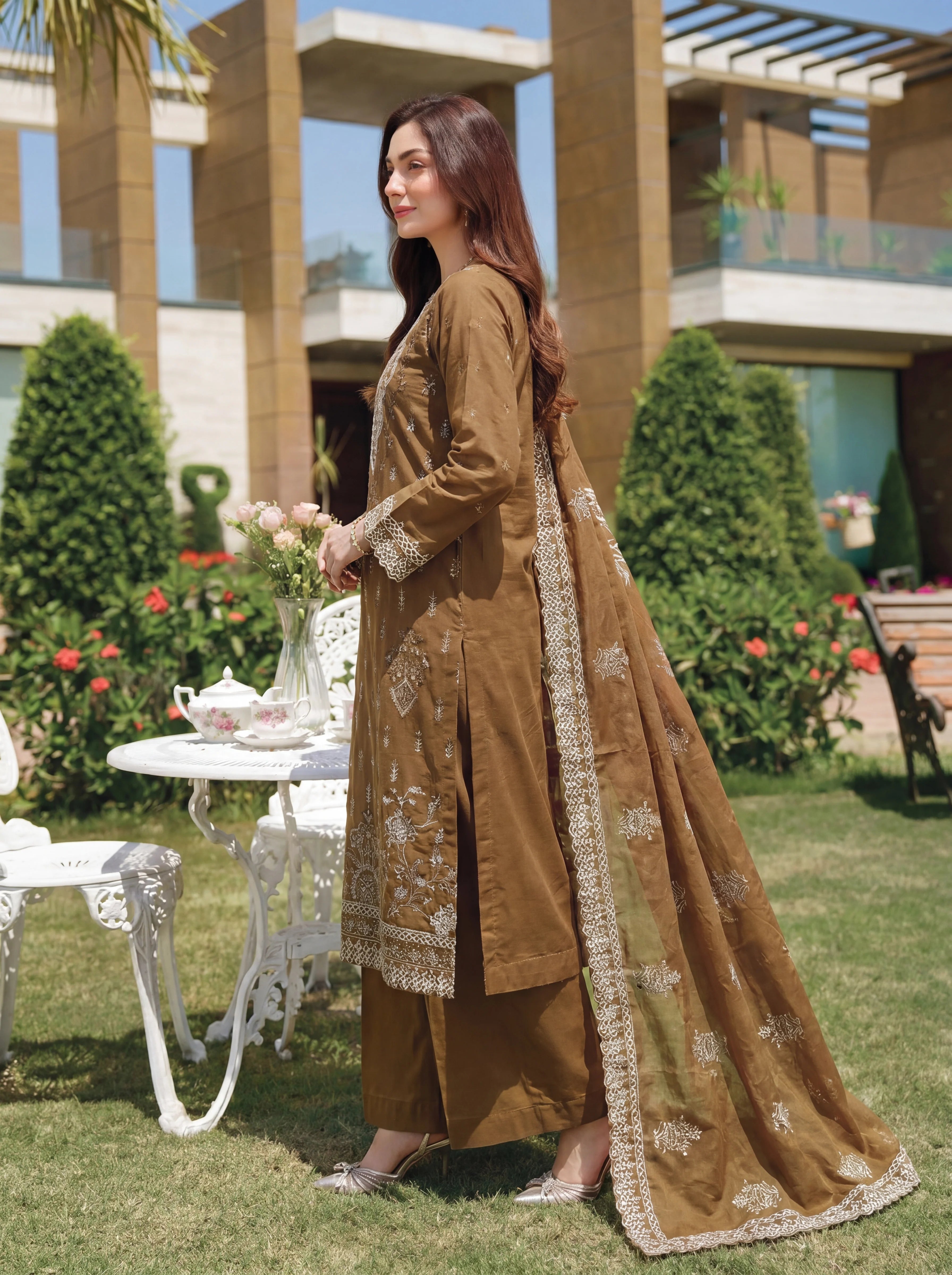 ELEGANT FLORA 3PC LAWN SUIT - SS-1073 - Sundar Stitch