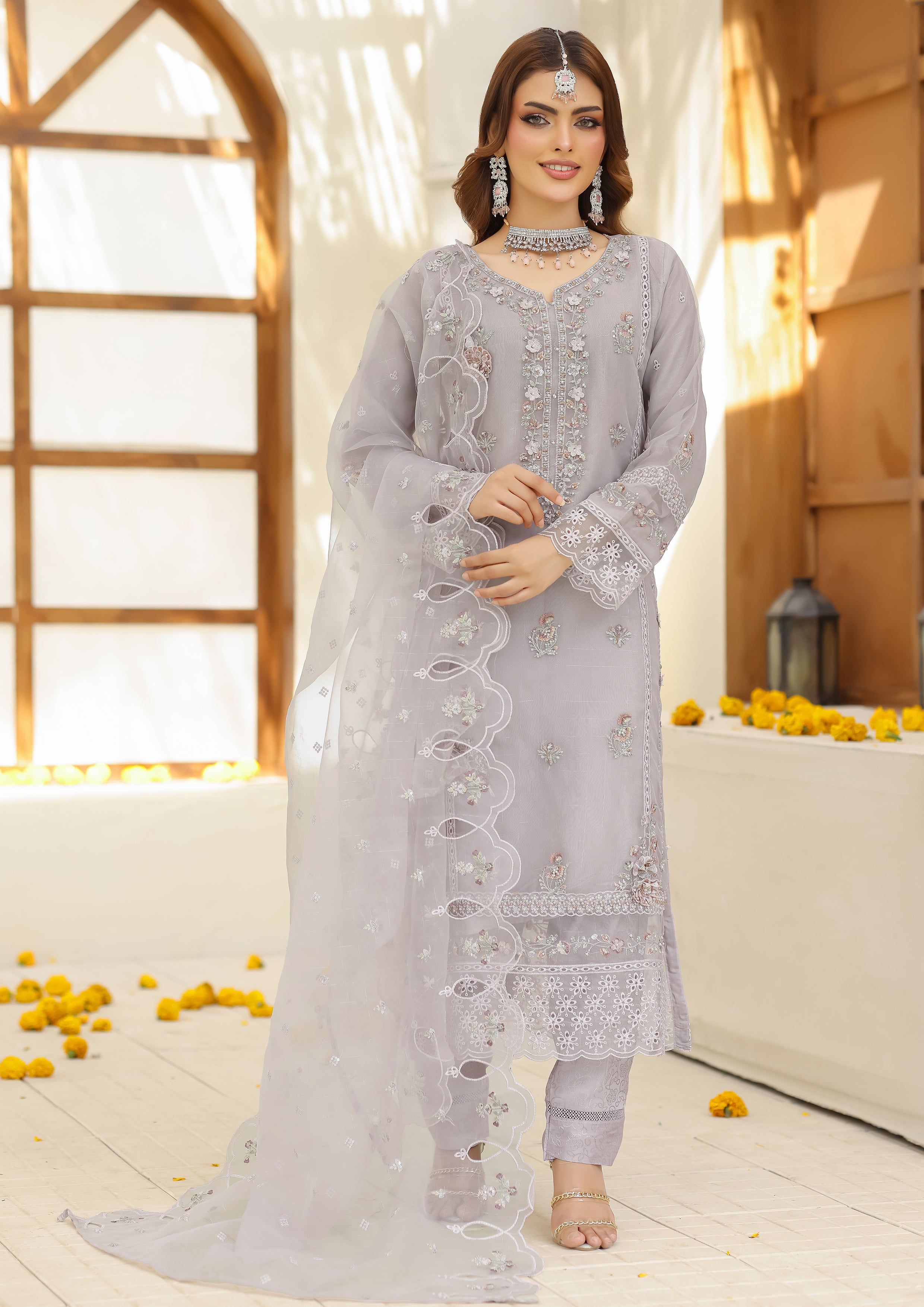 Hiba BN-1033 - 3 Piece Stitched Fancy Heavy Embroidered - Bint-e-Noor