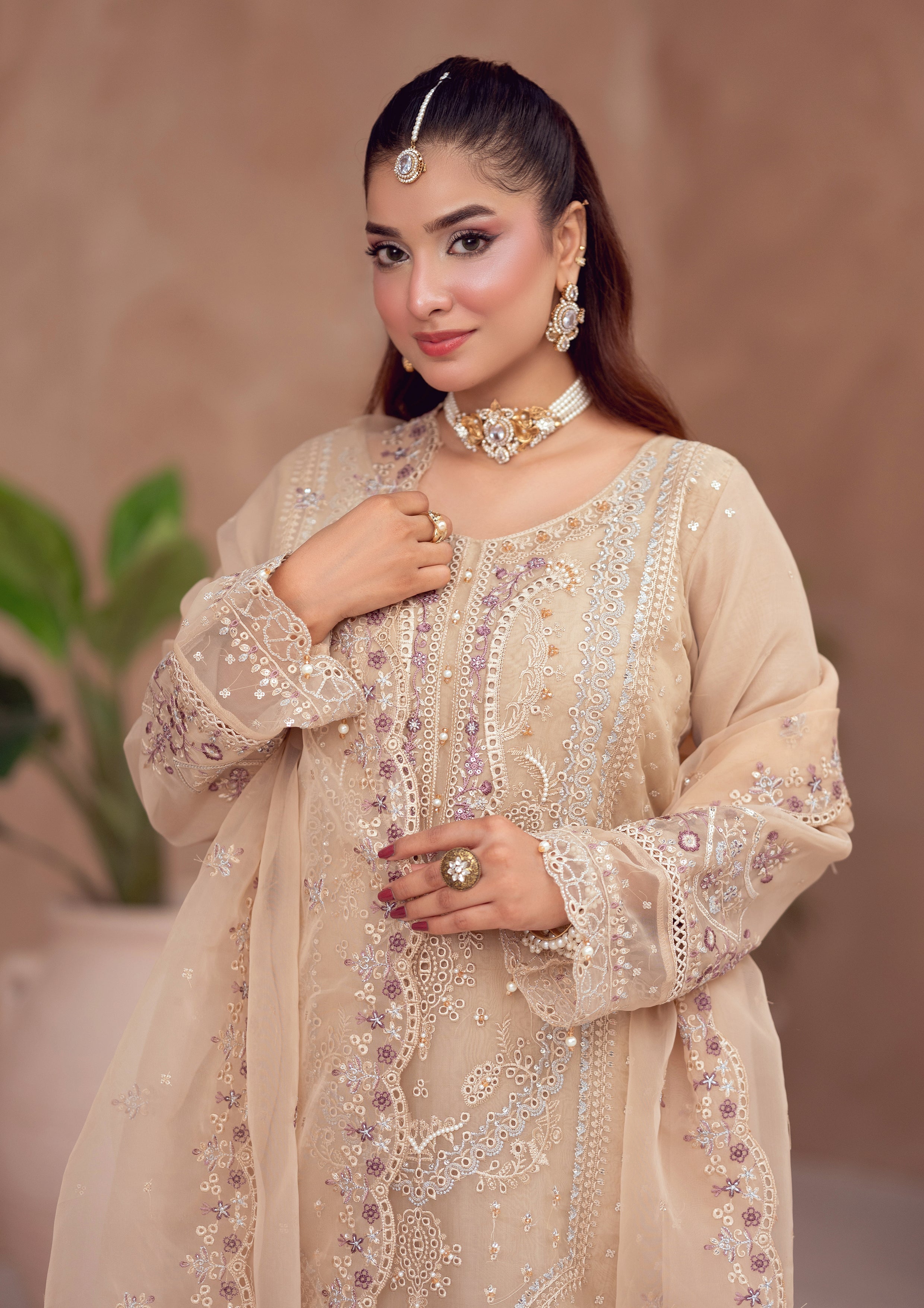 Rafiya BN-1096 - 3 Piece Stitched Fancy Heavy Embroidered - Bint-e-Noor