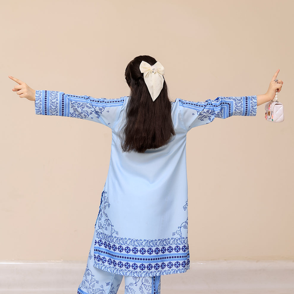 Paris Blue – Co-Ord Set - Silk - Rangooz