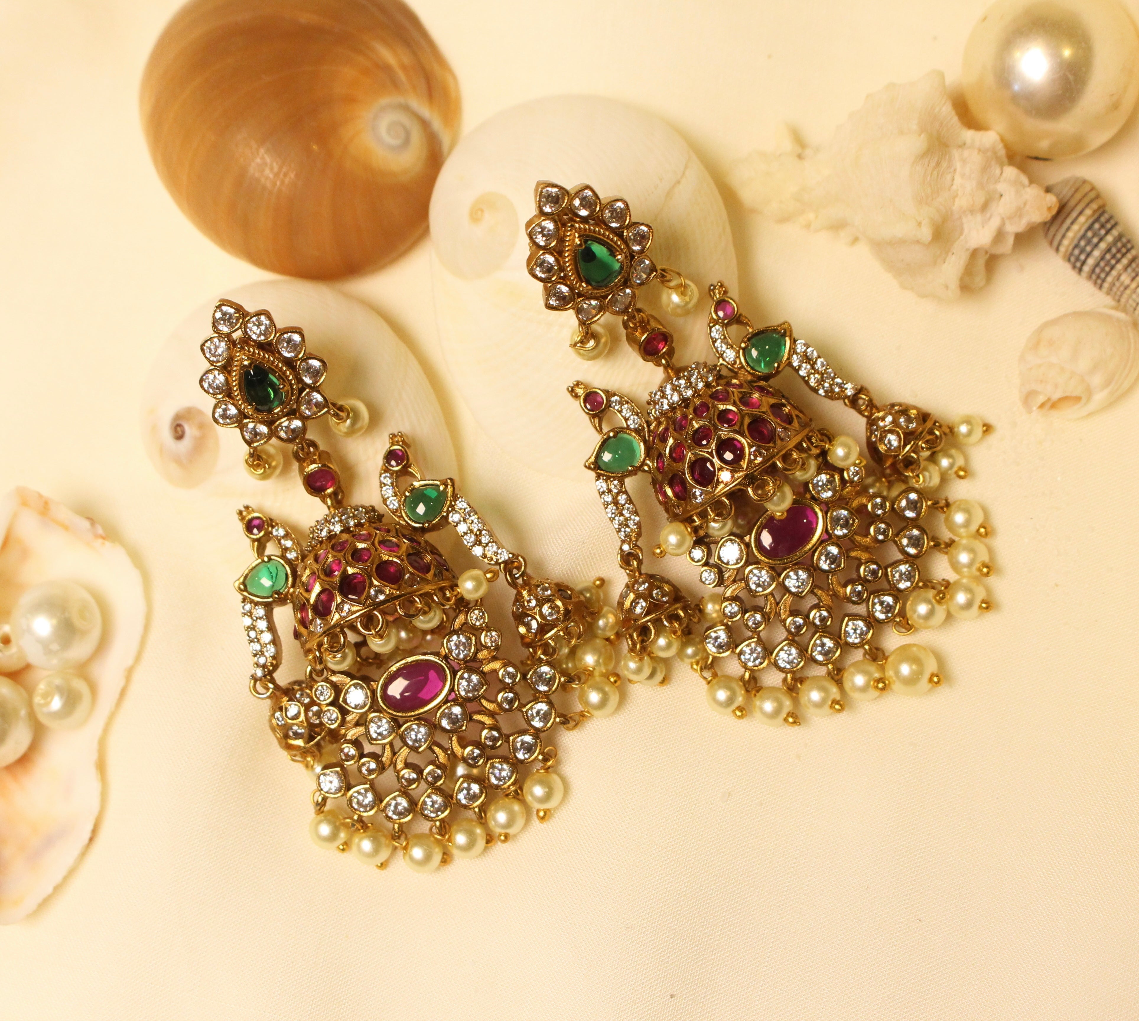 Rang Mehal Chandelier Earrings - Aloro Jewels