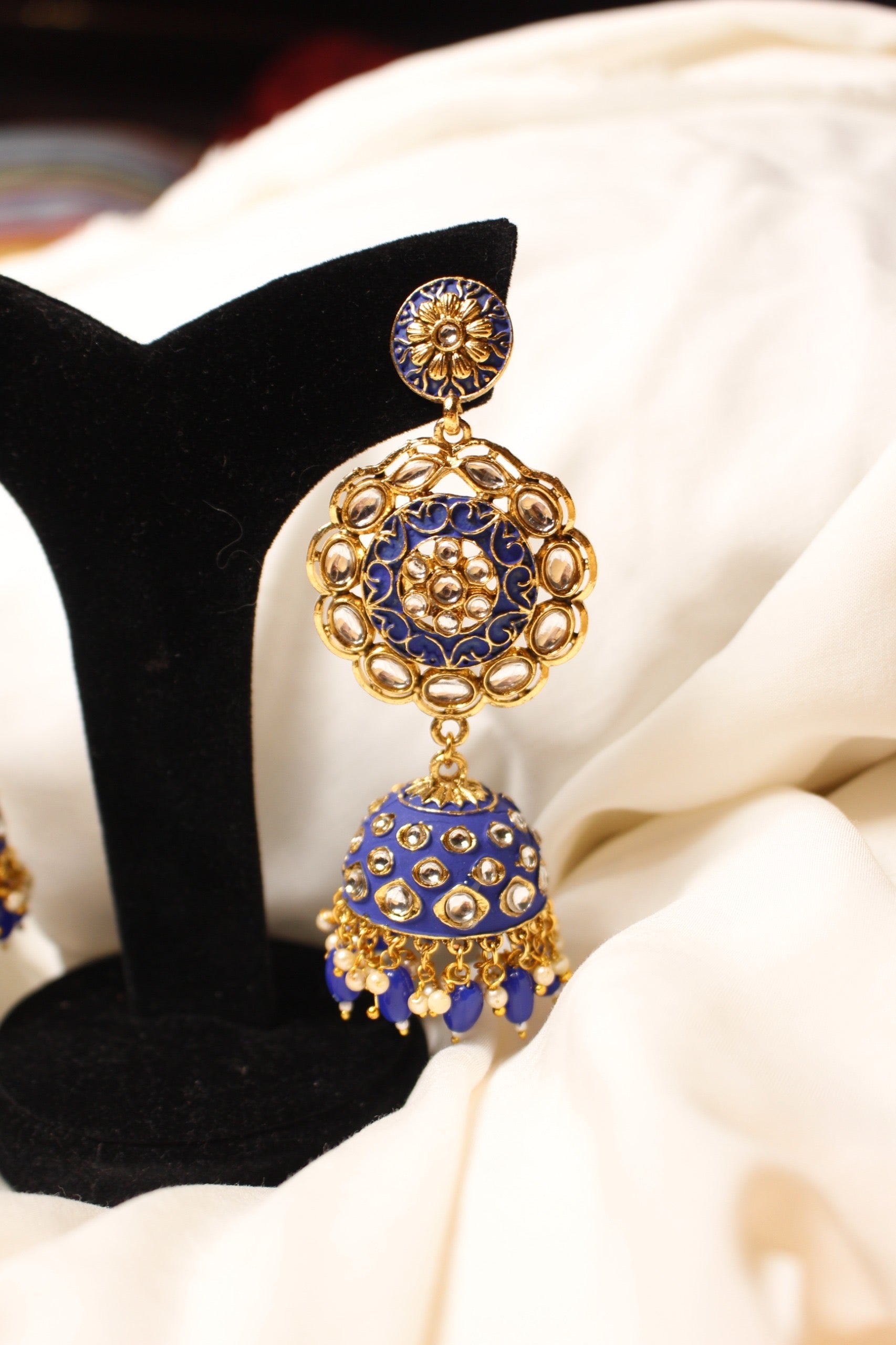 Long Kundan Earrings - Aloro Jewels