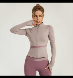 Yoga and Gym Crop Zipper Jacket - Velora