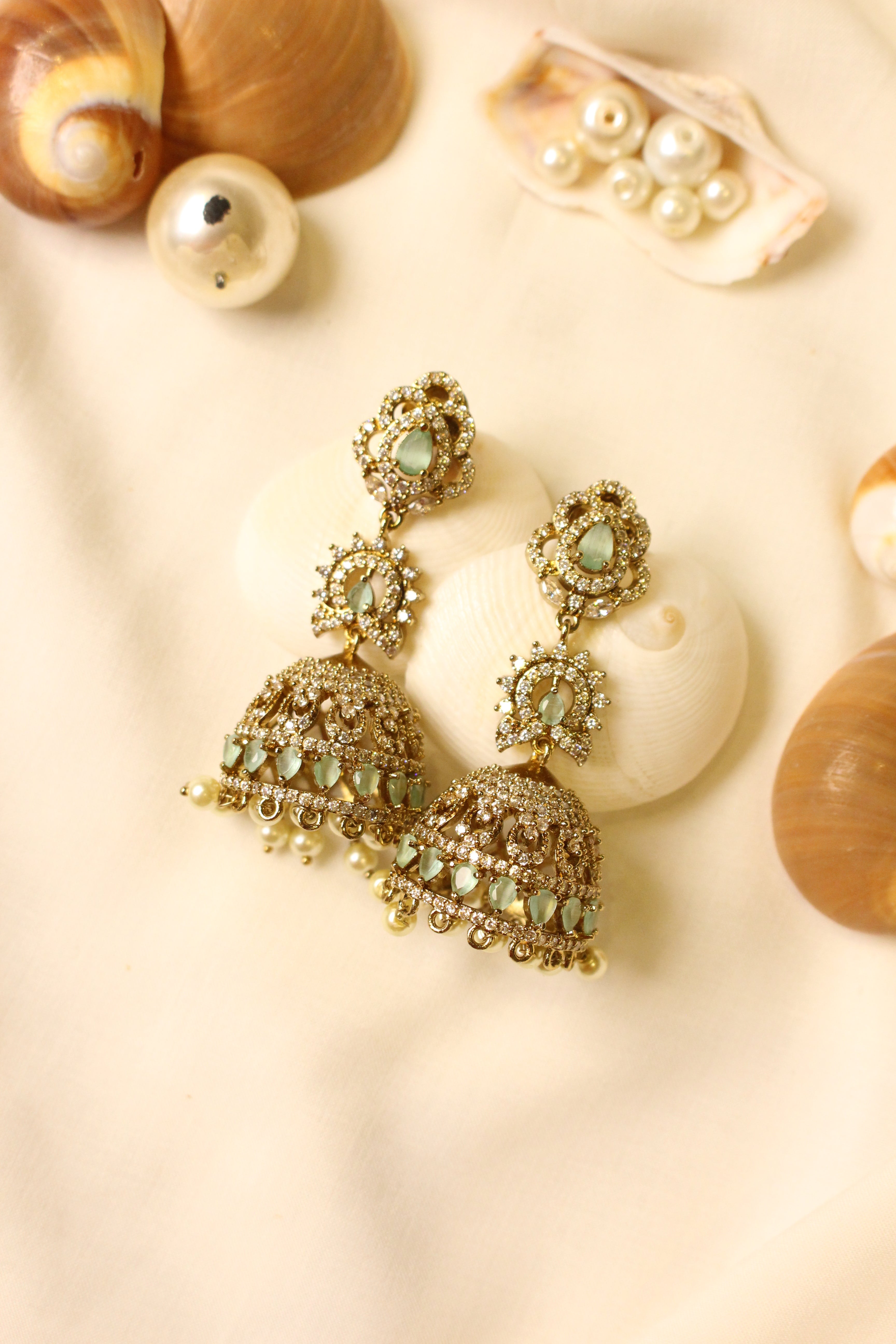 Diamond Style Statement Jhumki - Aloro Jewels