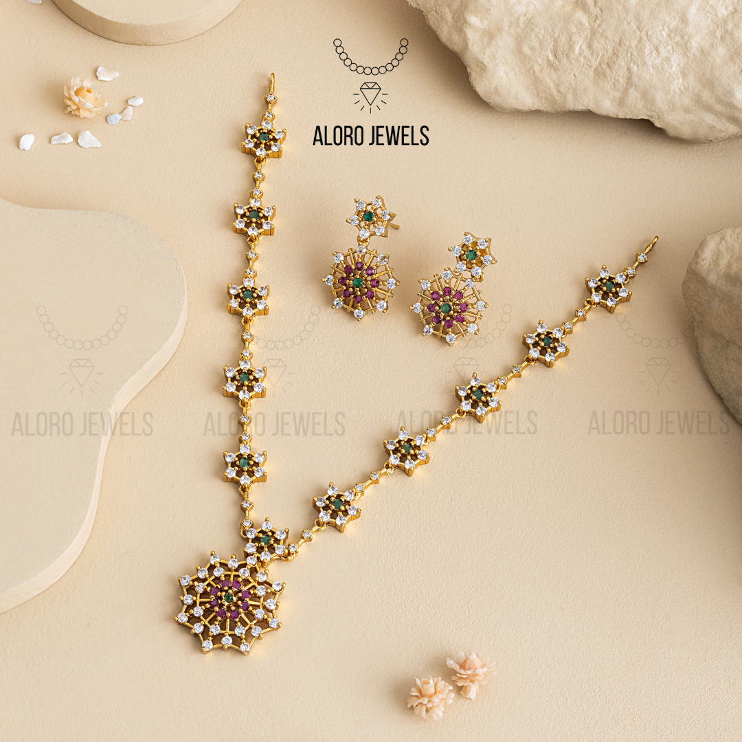 Ganga Jamna Necklace - Aloro Jewels