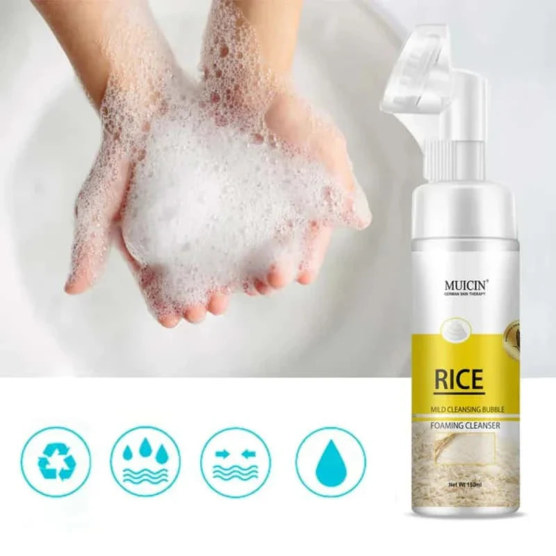 Rice Mild Cleansing Bubble Foaming Facial Cleanser - Muicin