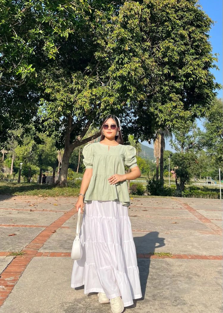 1 Piece Cotton Peplum Shirts For Women “ Modest & Elegant Tops - Urban Cut