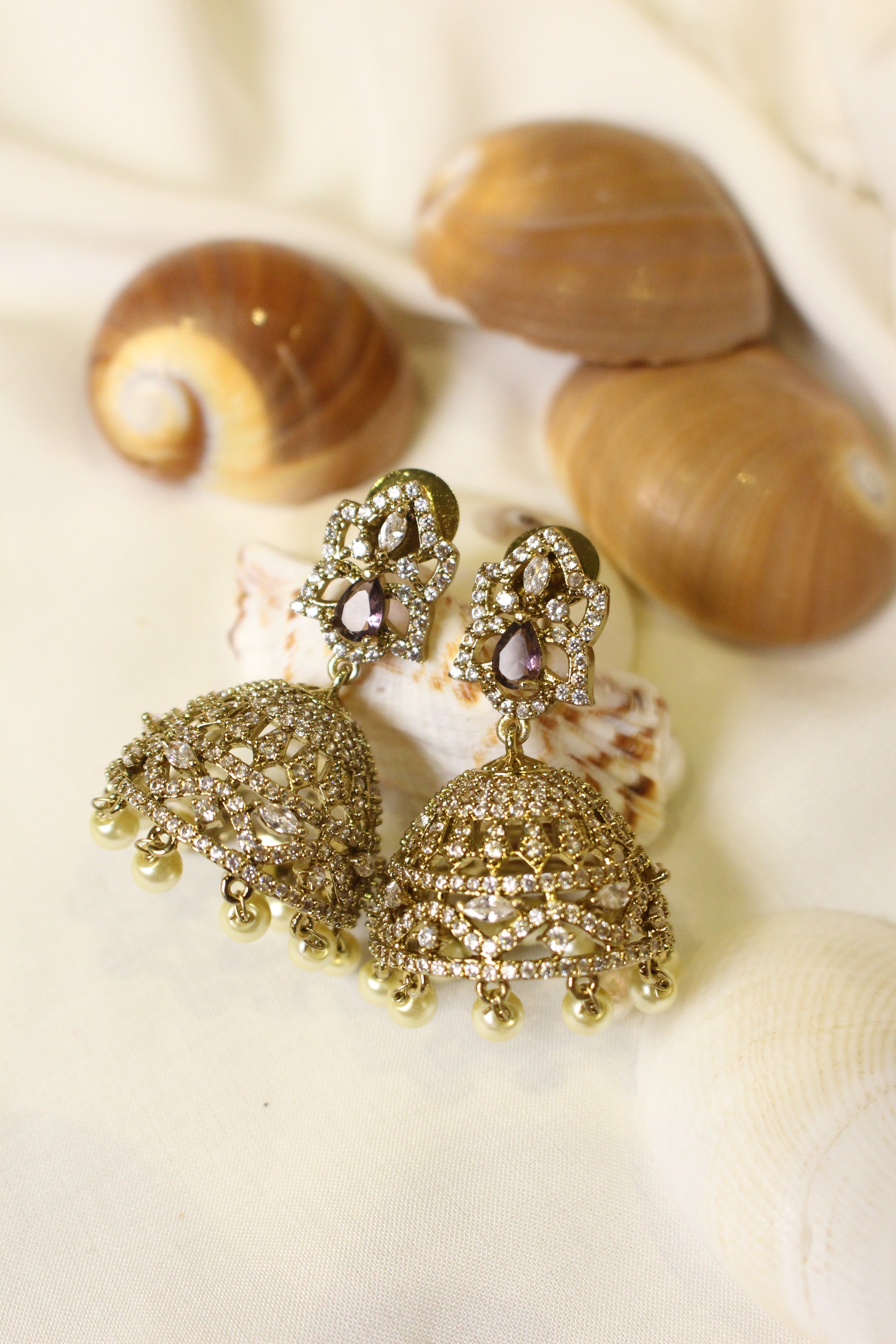 Diamond Style Jhumki Short - Aloro Jewels