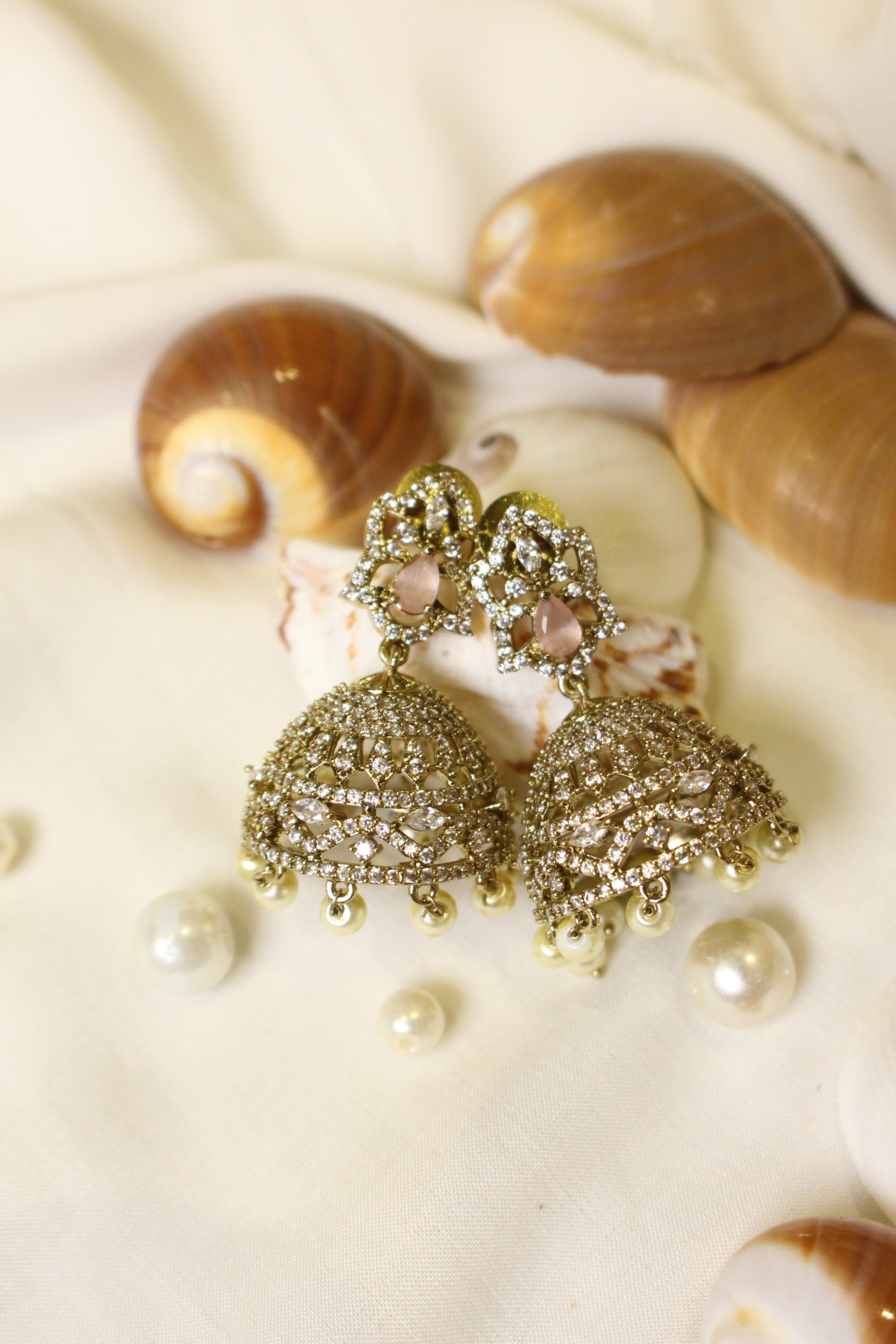 Diamond Style Jhumki Short - Aloro Jewels
