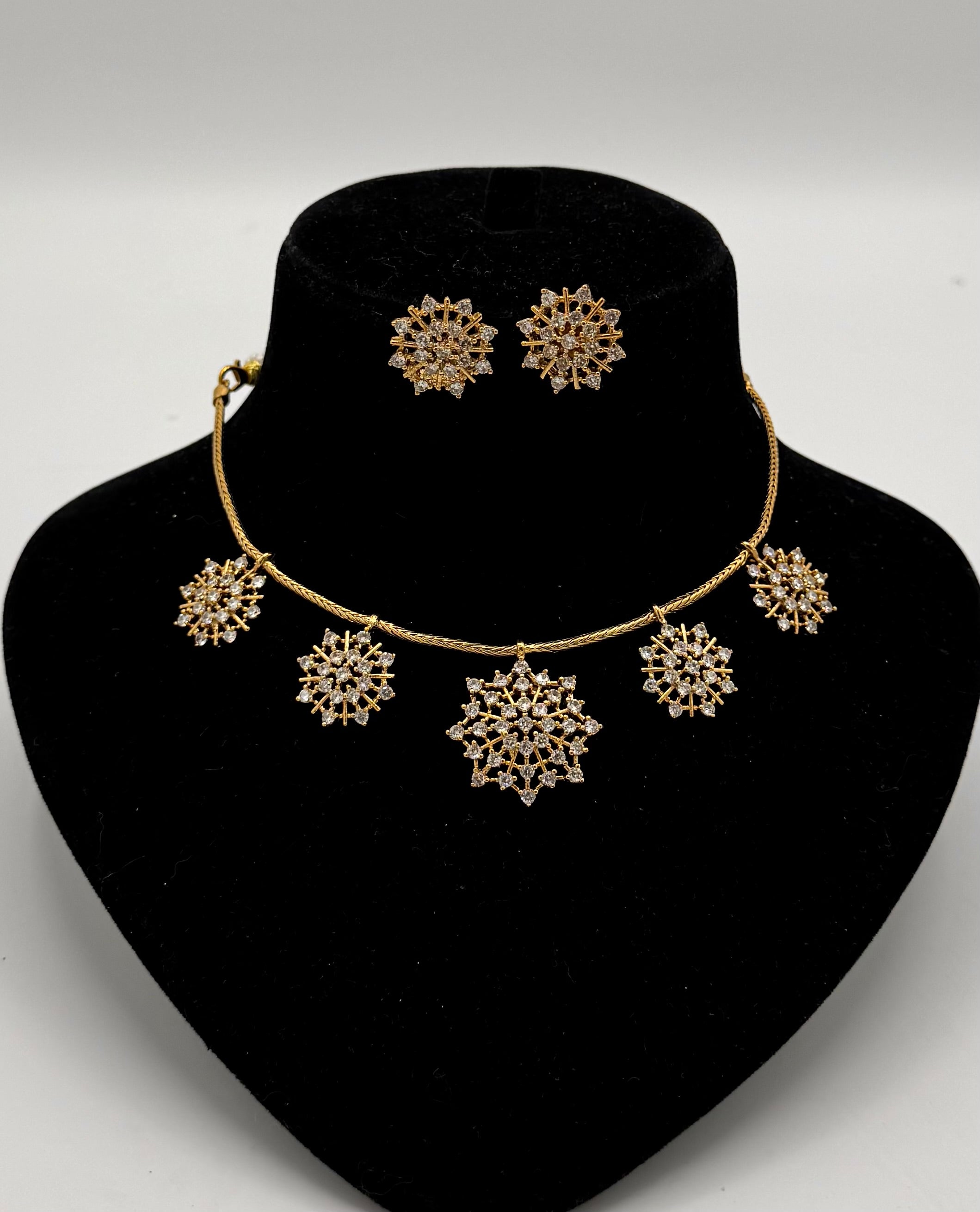 Khushboo Gold Plated Diamond Necklace - Aloro Jewels