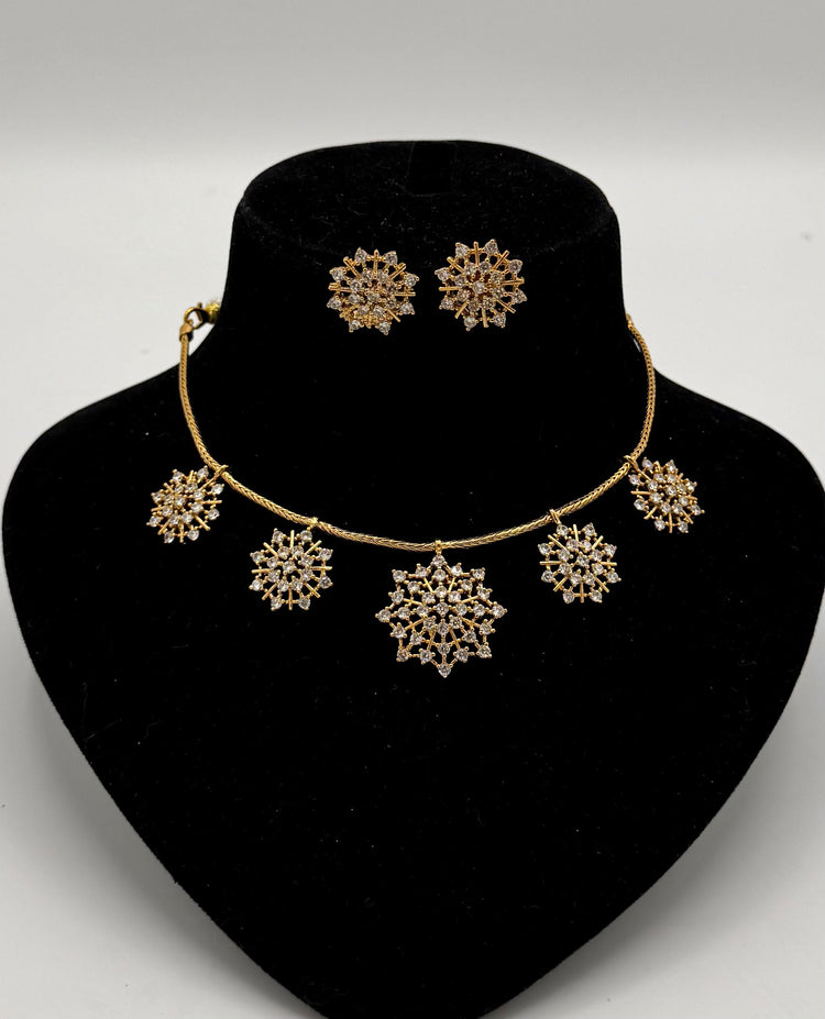 Khushboo Gold Plated Diamond Necklace - Aloro Jewels