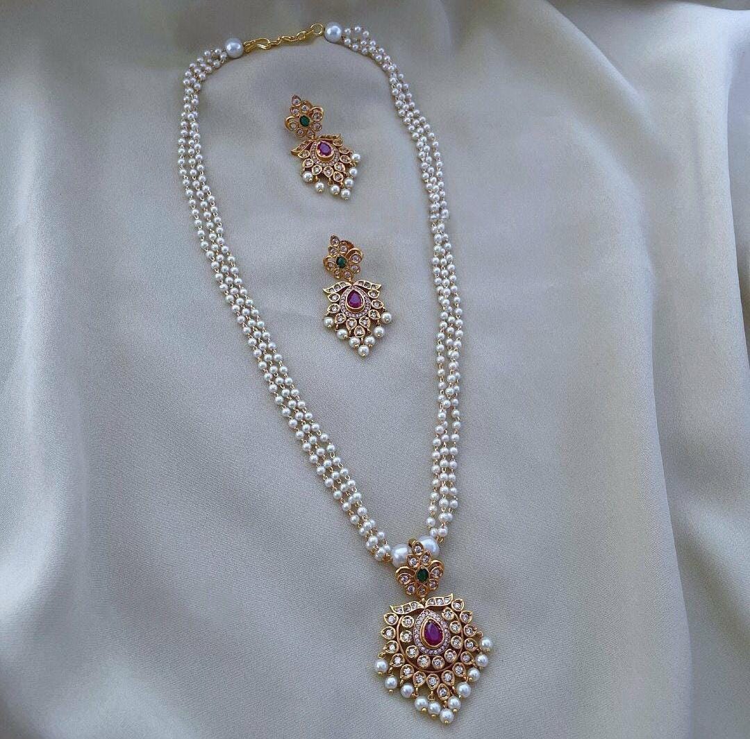 Phool Jadau Mala Set - Aloro Jewels