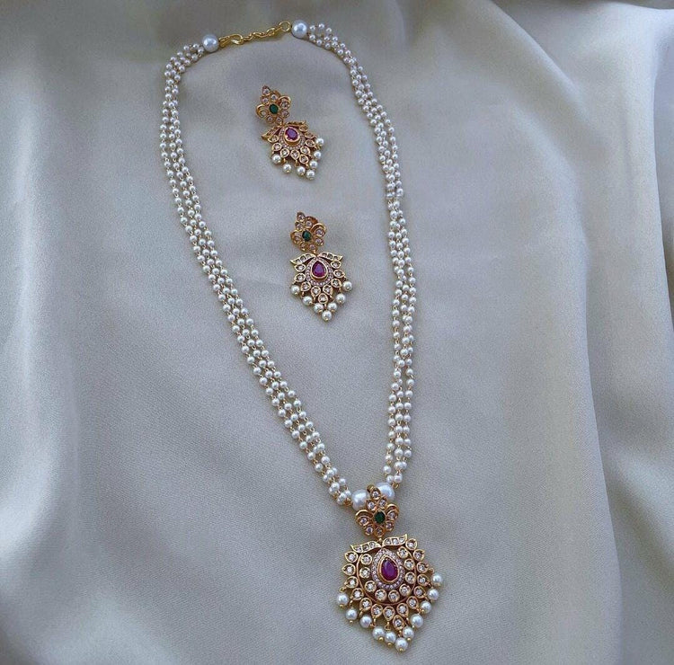 Phool Jadau Mala Set - Aloro Jewels