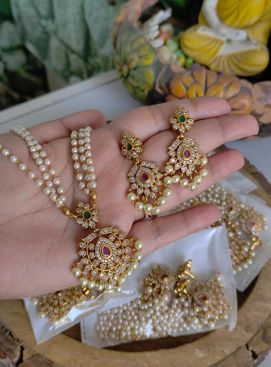 Phool Jadau Mala Set - Aloro Jewels