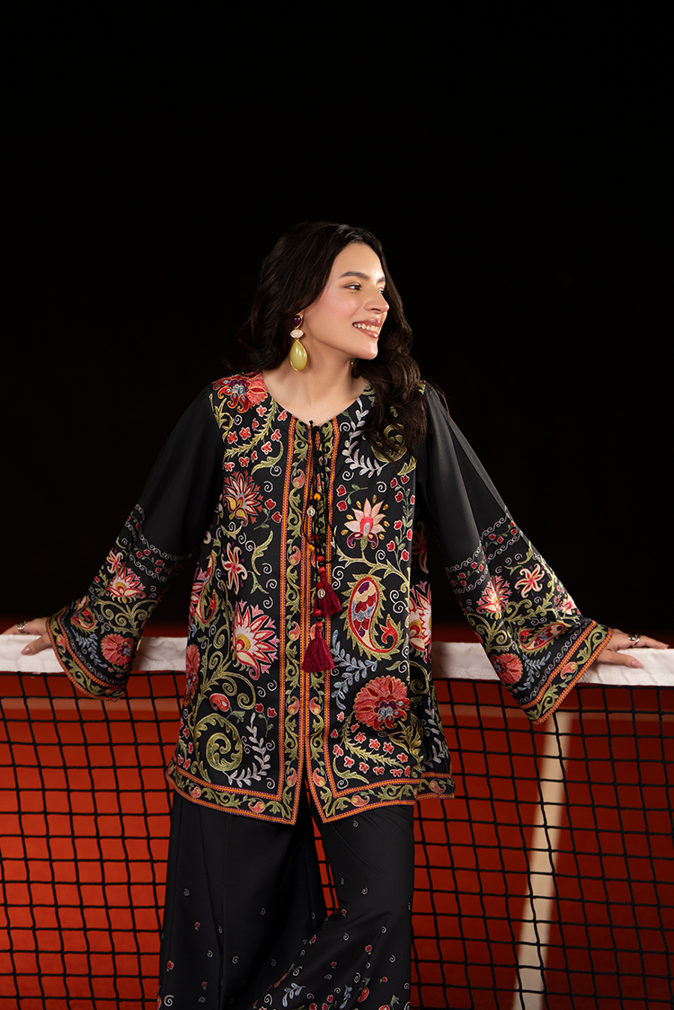 Premium Poly Cambric Co-Ords Set 2 Pcs Stitched - Ellena