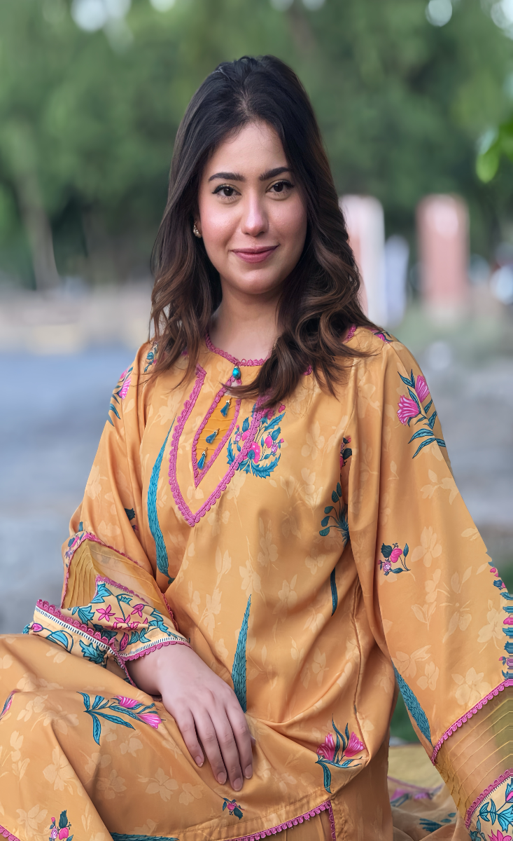 Zarqa Gul - Stitched 3 Pcs - Kala Jora