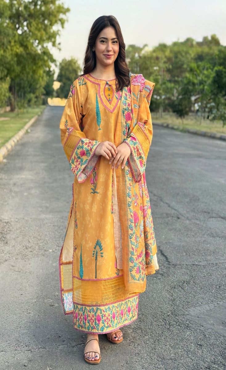 Zarqa Gul - Stitched 3 Pcs - Kala Jora
