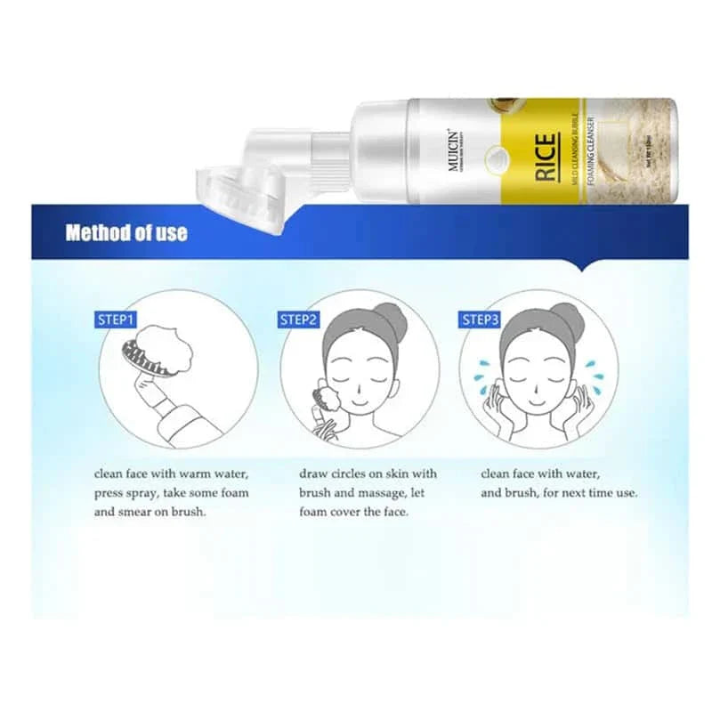 Rice Mild Cleansing Bubble Foaming Facial Cleanser - Muicin