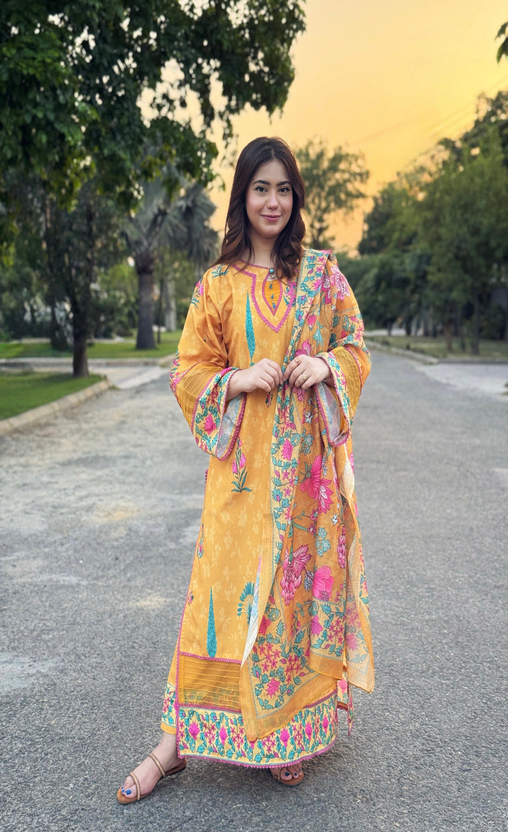 Zarqa Gul - Stitched 3 Pcs - Kala Jora