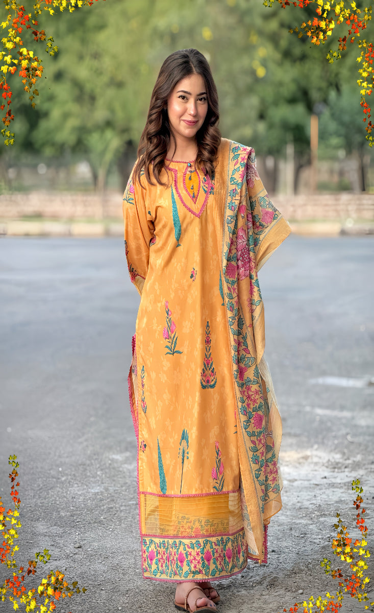 Zarqa Gul - Stitched 3 Pcs - Kala Jora