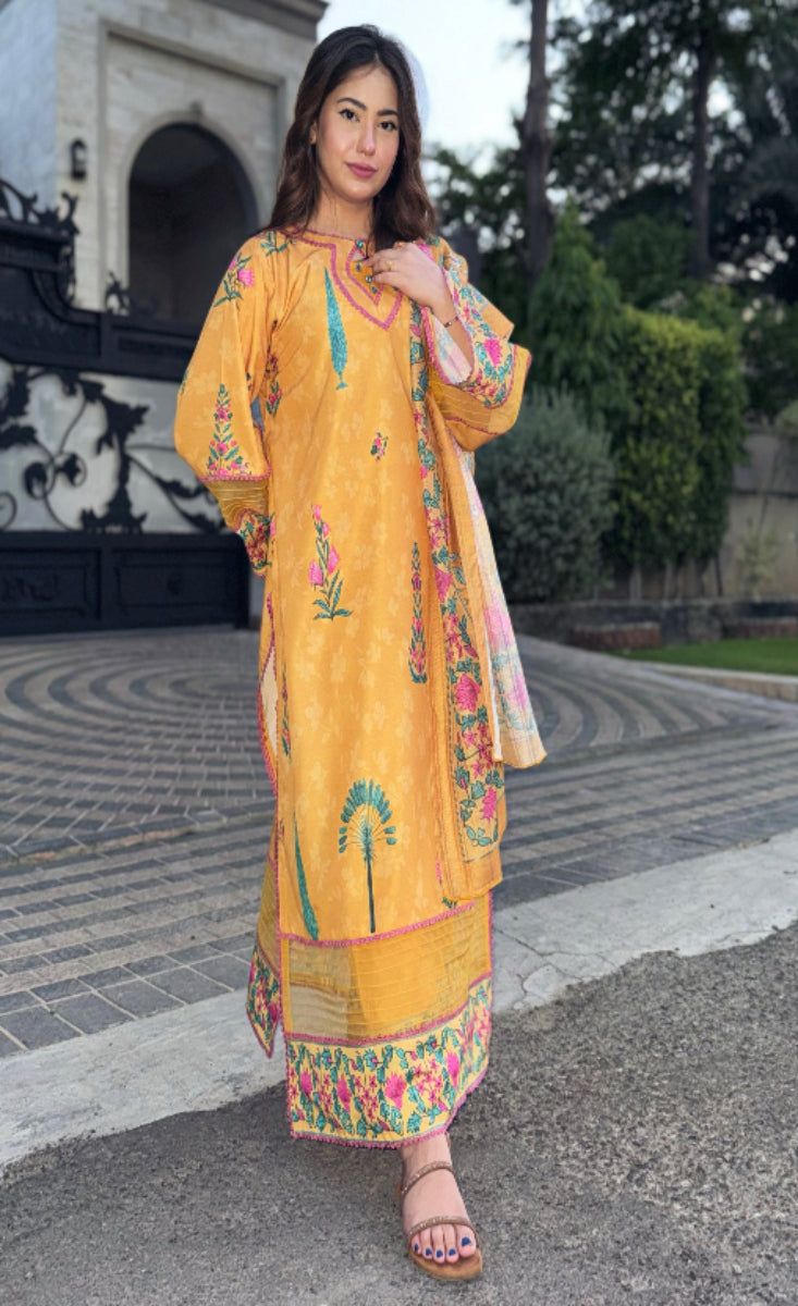 Zarqa Gul - Stitched 3 Pcs - Kala Jora