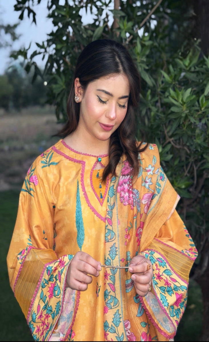 Zarqa Gul - Stitched 3 Pcs - Kala Jora