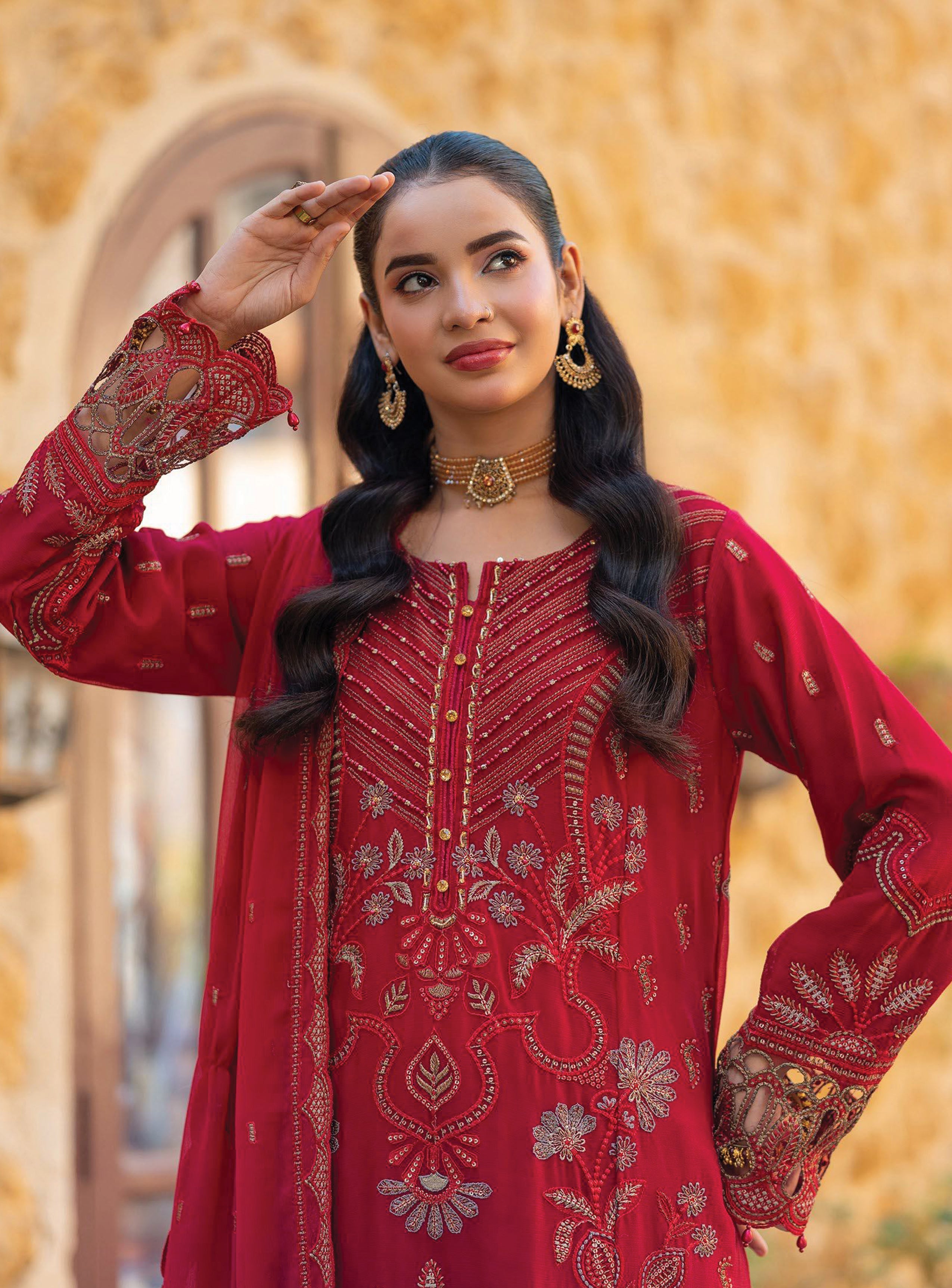 Asmira BN-1038 - 3 Piece Stitched Fancy Heavy Embroidered - Bint-e-Noor