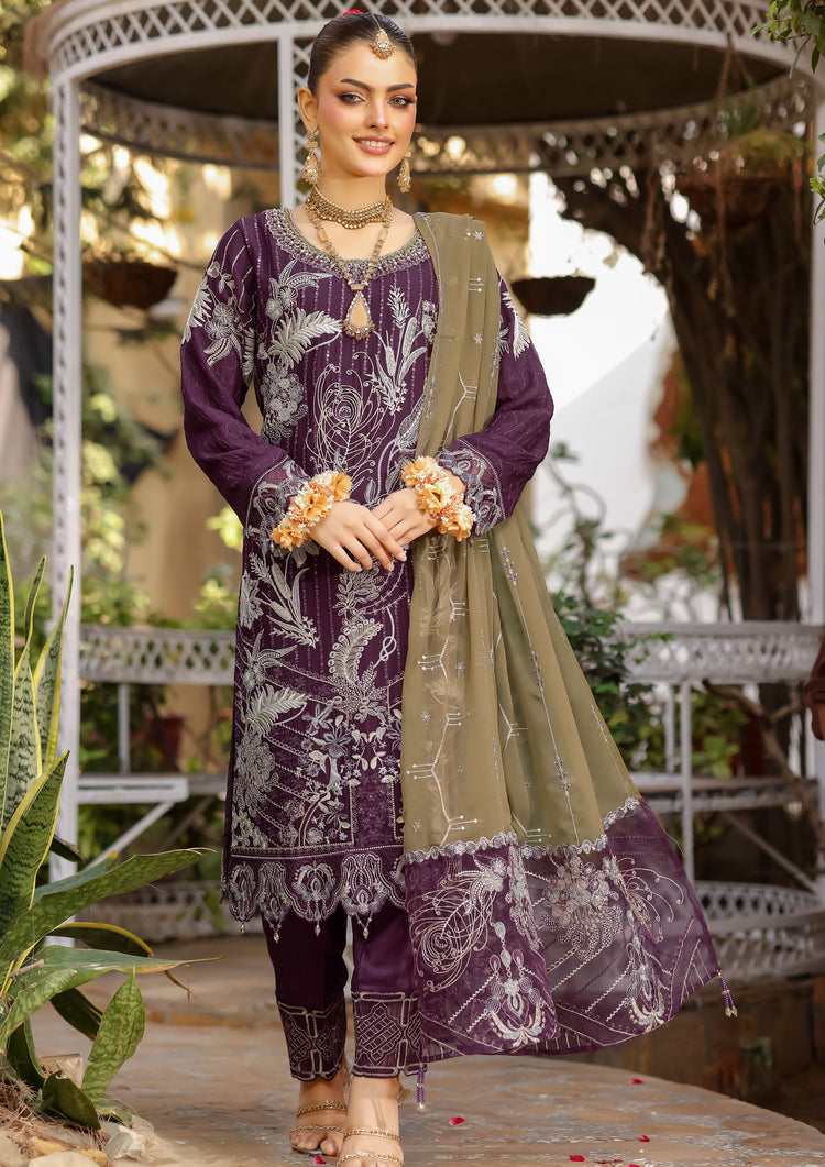 Elva BN-1012 - 3 Piece Stitched Fancy Heavy Embroidered - Bint-e-Noor
