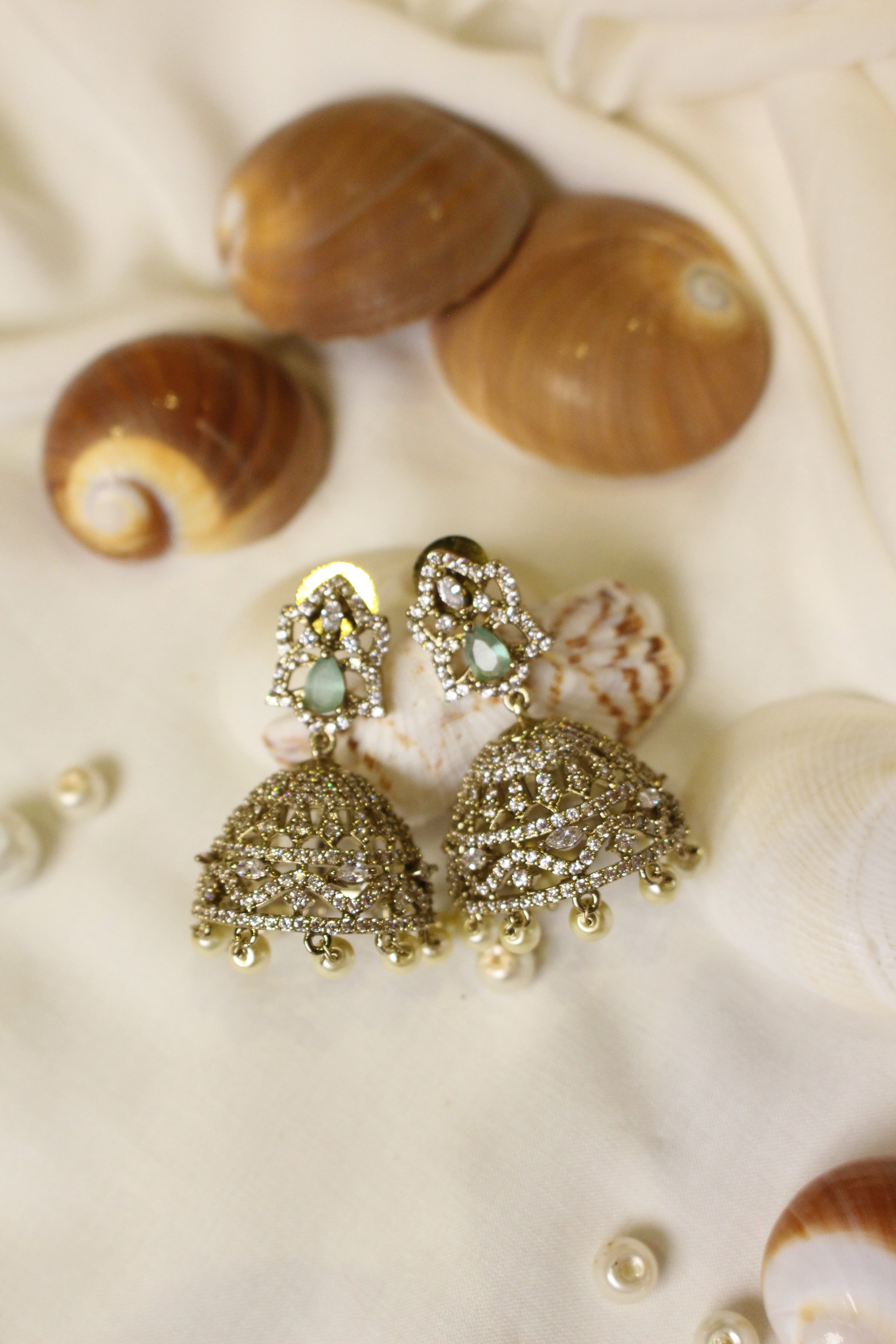 Diamond Style Jhumki Short - Aloro Jewels