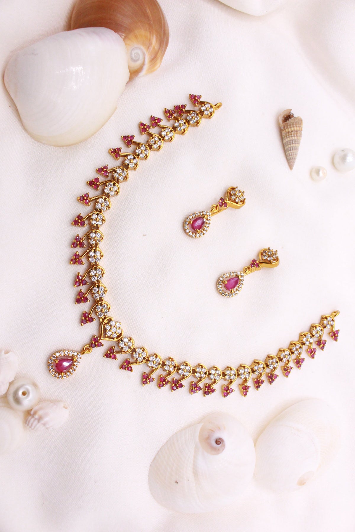 Diamond Designer Red Set - Aloro Jewels