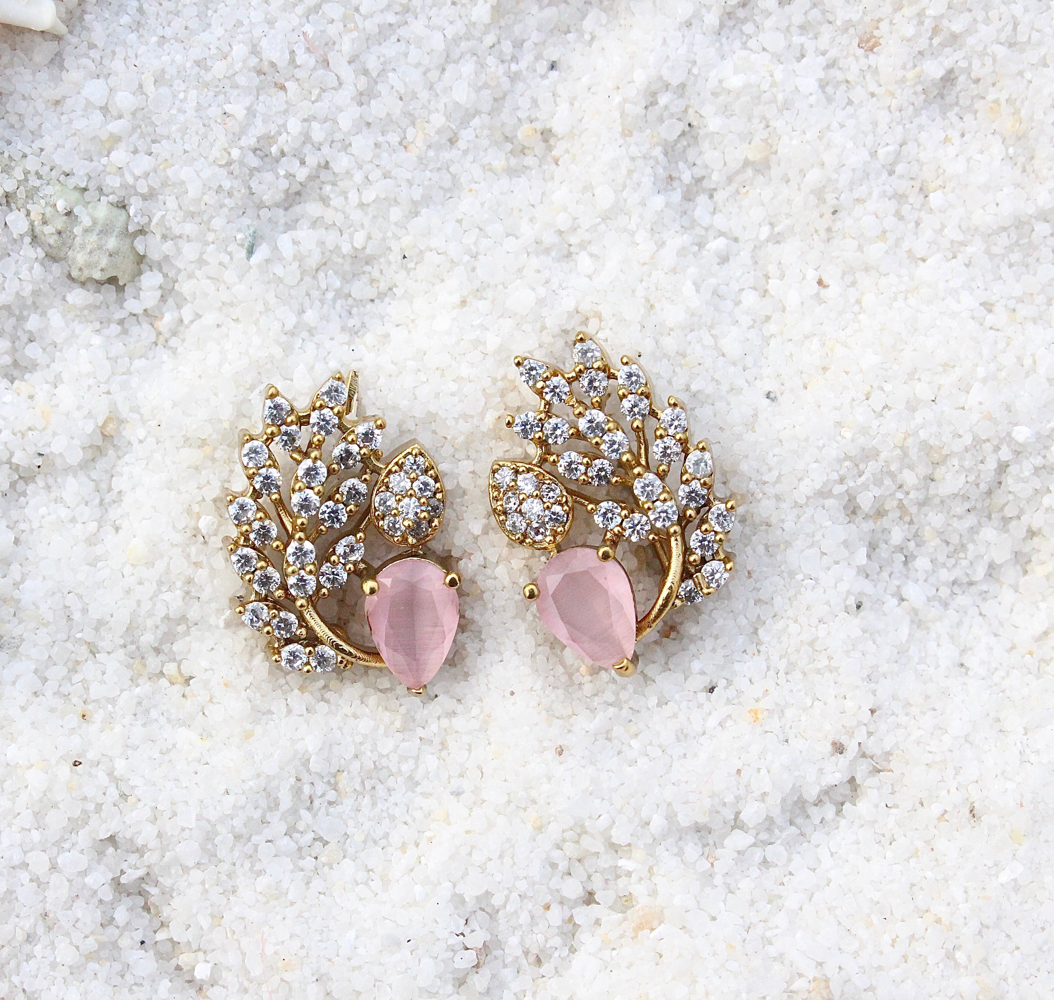 Leaf Stud Earrings - Aloro Jewels