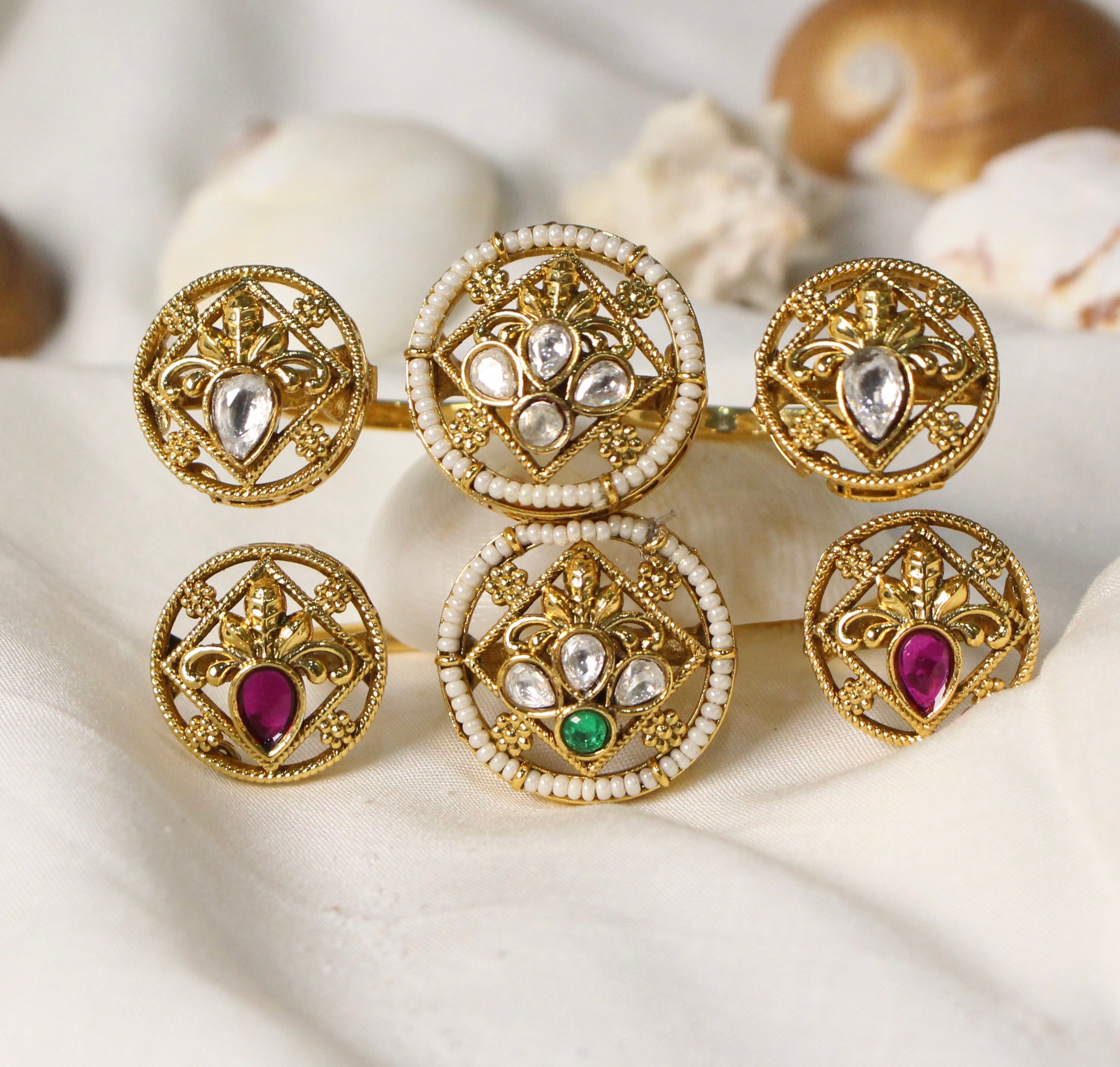 Rajwadi Drop Ring - Aloro Jewels
