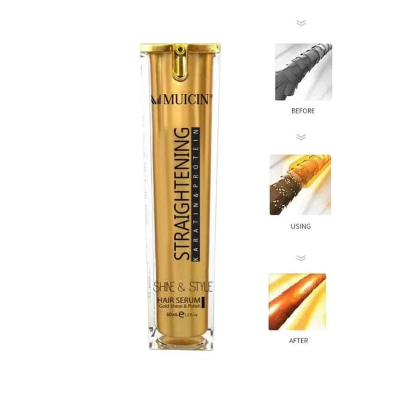 Gold Shine & Style Hair Straightening Serum - Muicin