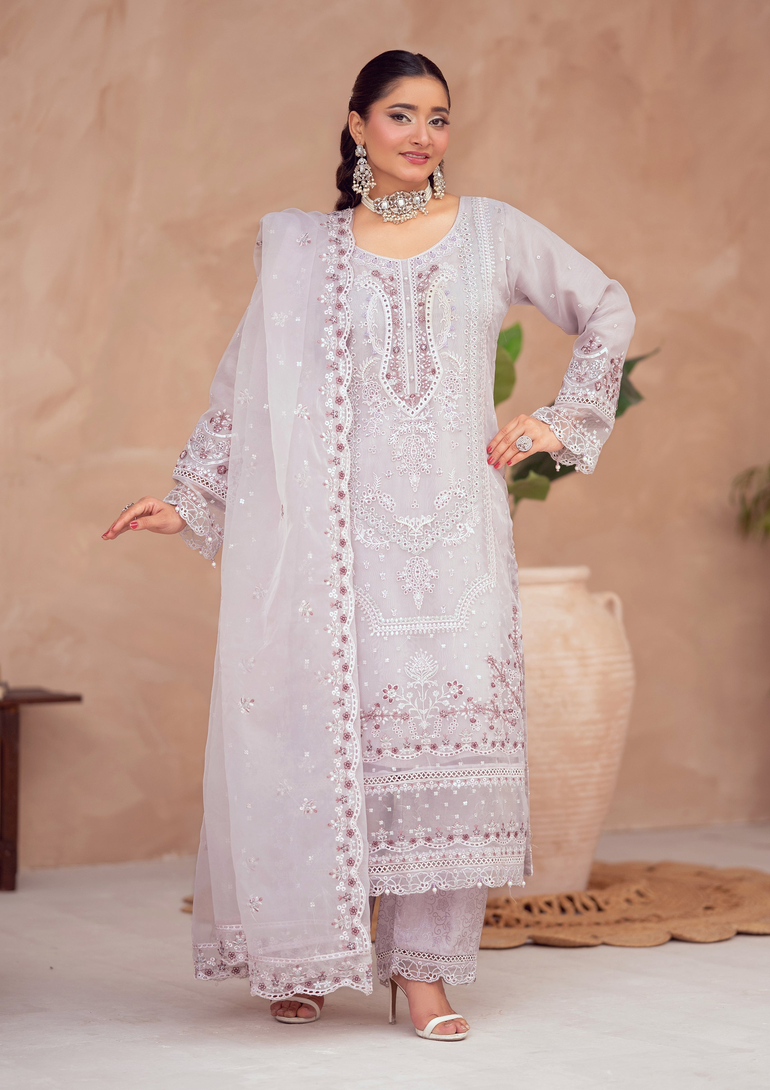 Rafiya BN-1097 - 3 Piece Stitched Fancy Heavy Embroidered - Bint-e-Noor