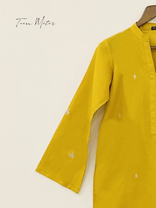 Canary 2pc:"Slub Khadder Embroidered” - Teen Meter